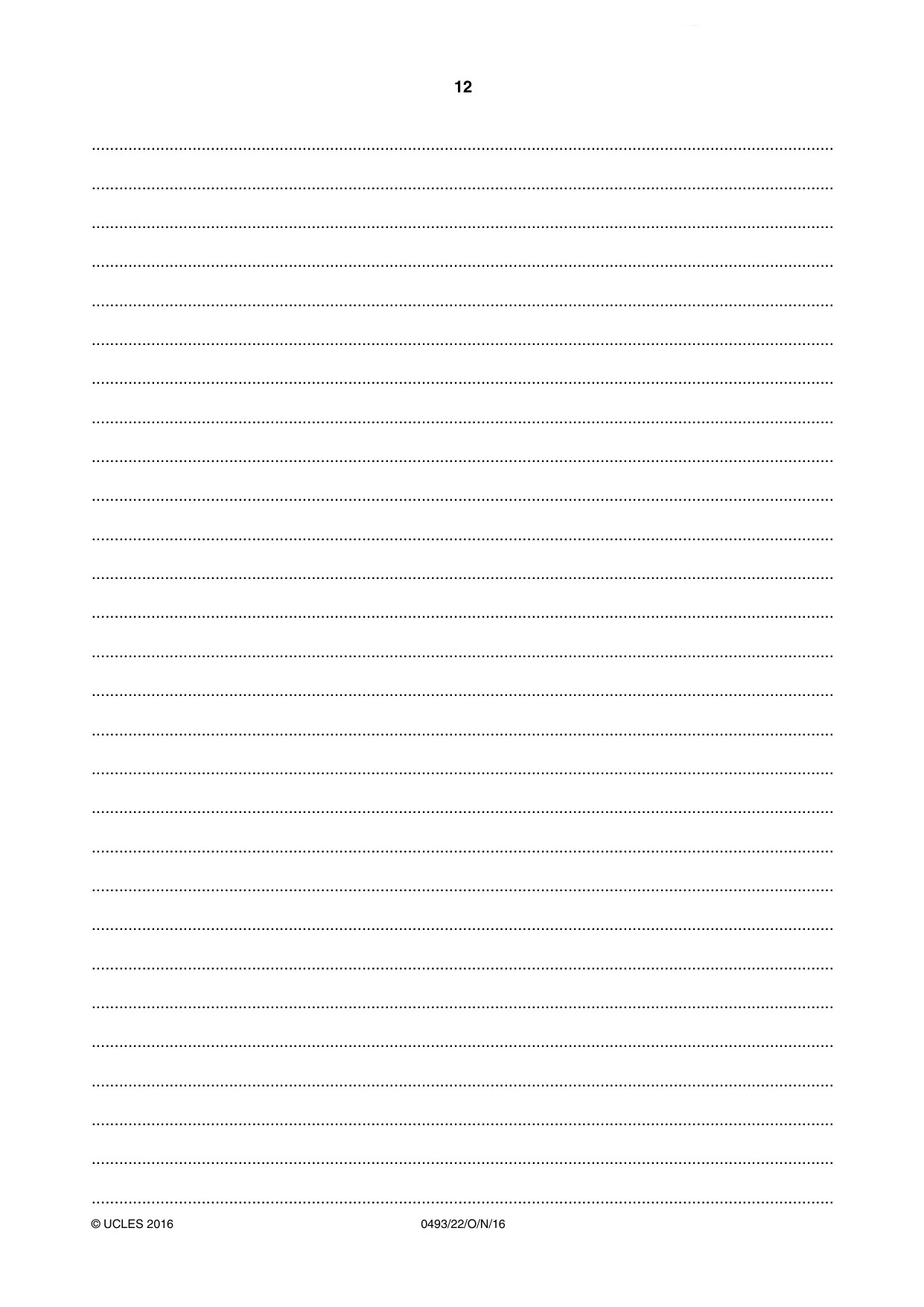 Cambridge IGCSE Islamiyat 0493 2016 Oct/Nov Paper 2 · Variant 2 question paper, page 12 of 16