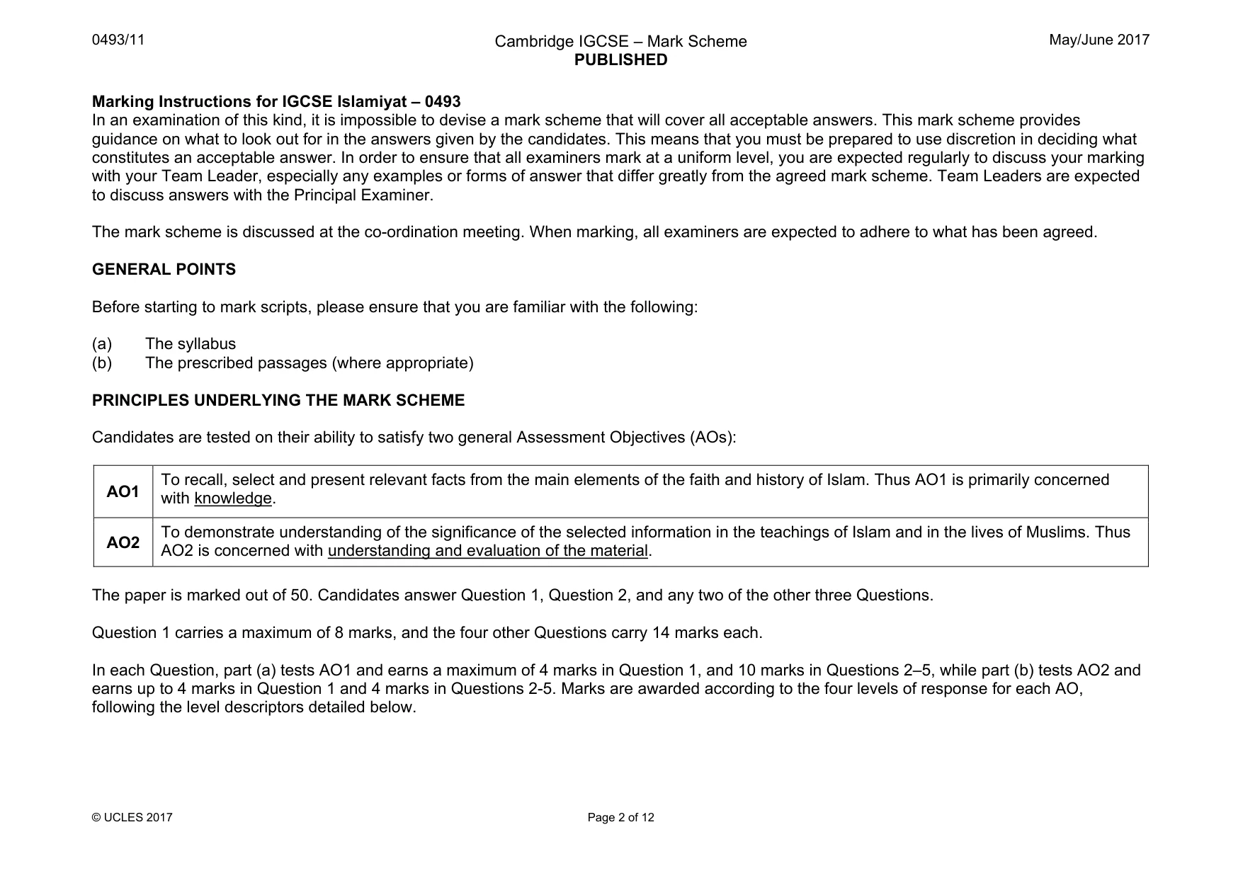 Mark scheme, page 2 of 12