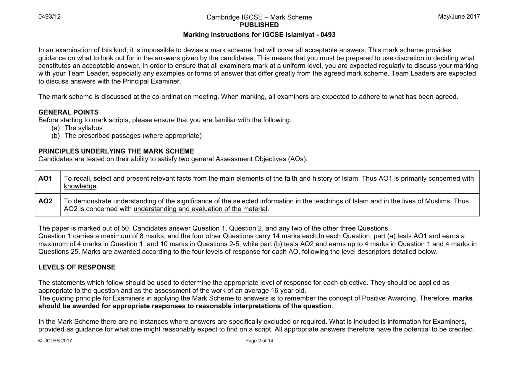 Mark scheme, page 2 of 14