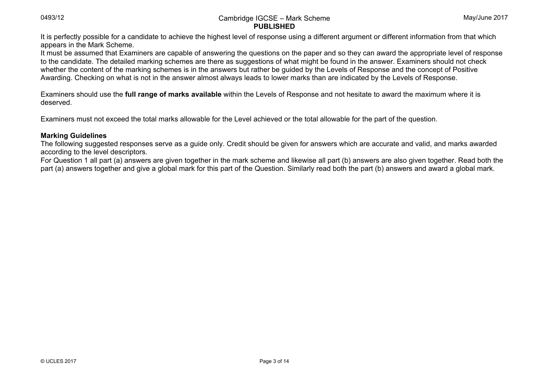 Mark scheme, page 3 of 14