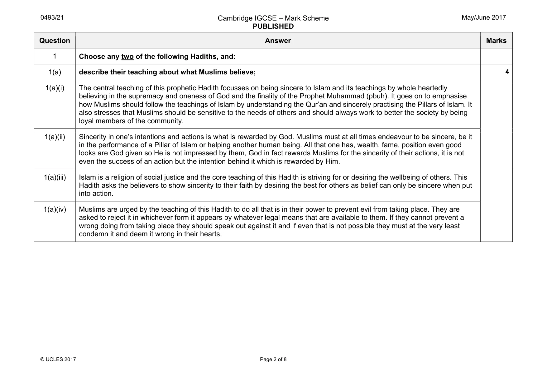 Mark scheme, page 2 of 8