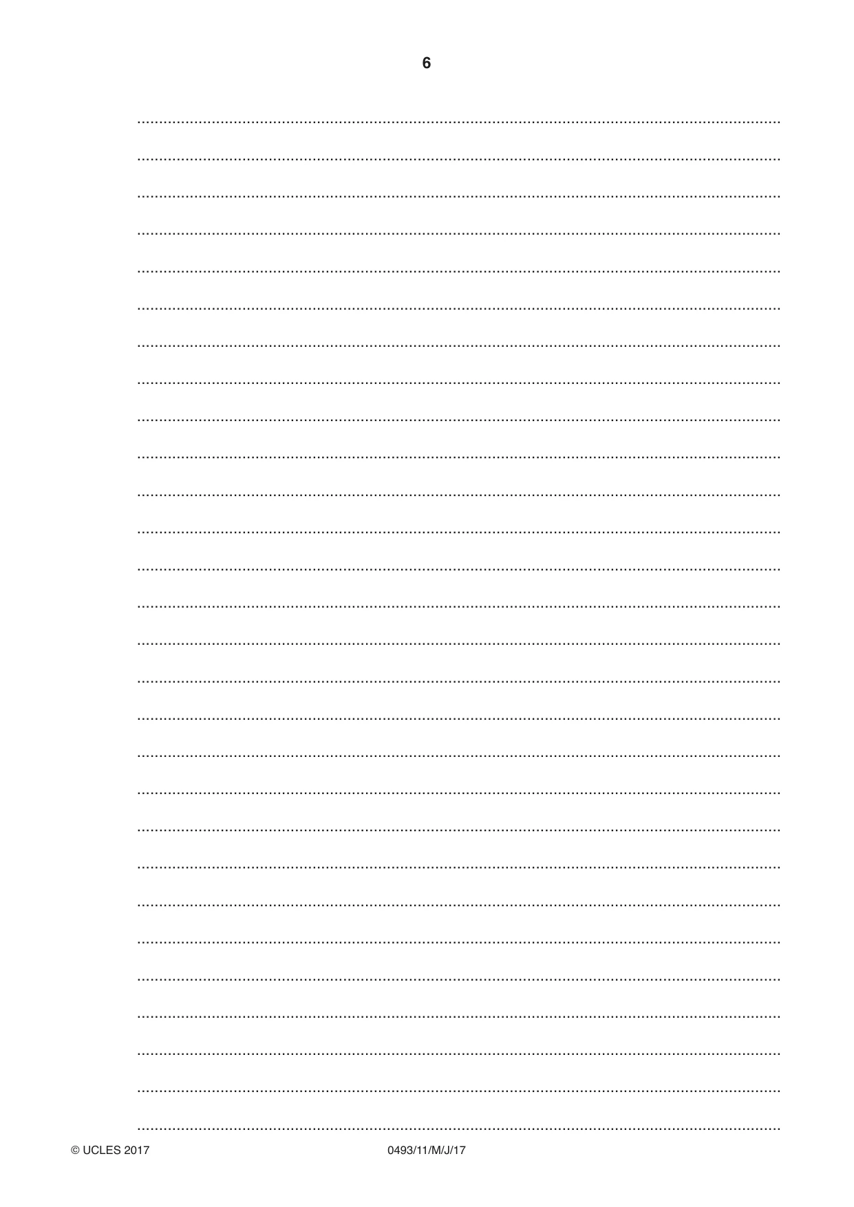 Cambridge IGCSE Islamiyat 0493 2017 May/June Paper 1 · Variant 1 question paper, page 6 of 16