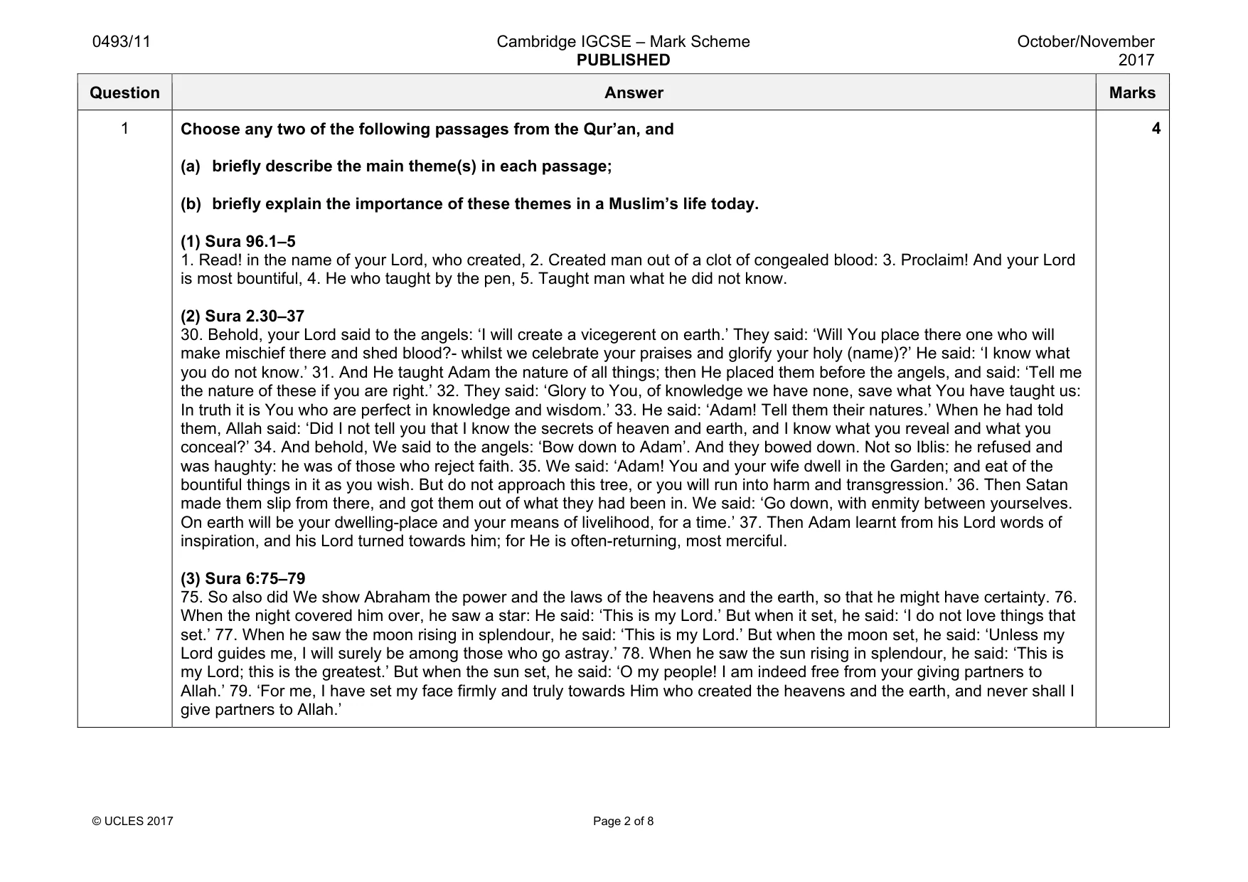 Mark scheme, page 2 of 8