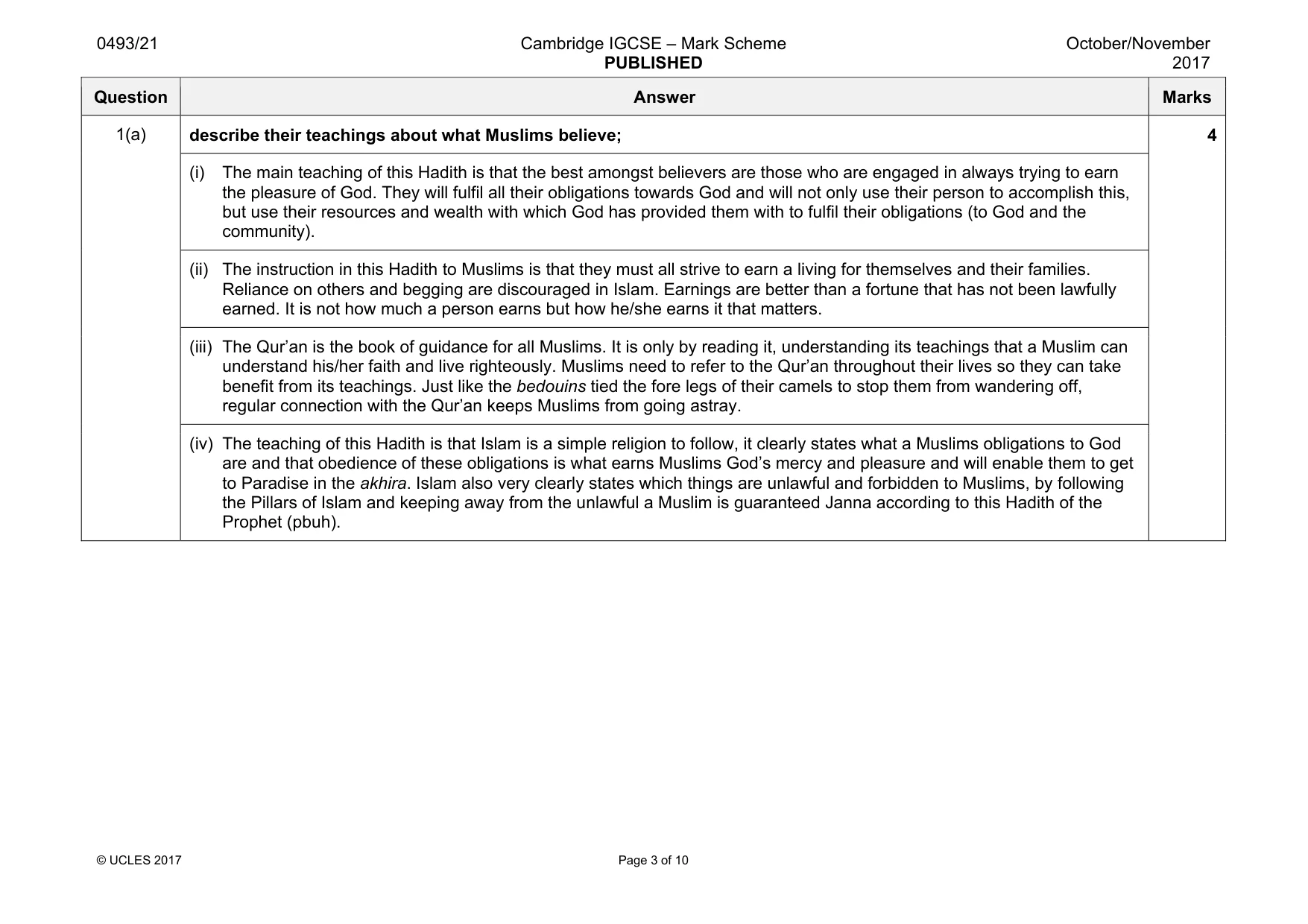 Mark scheme, page 3 of 10