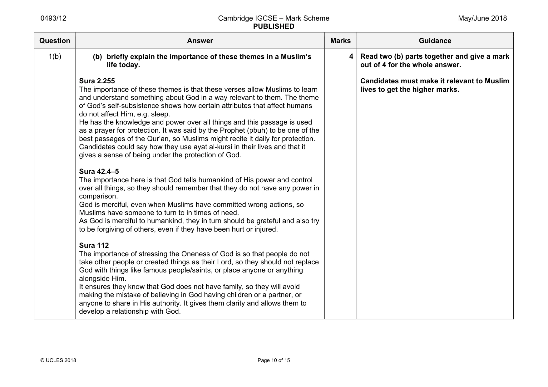 Mark scheme, page 10 of 15