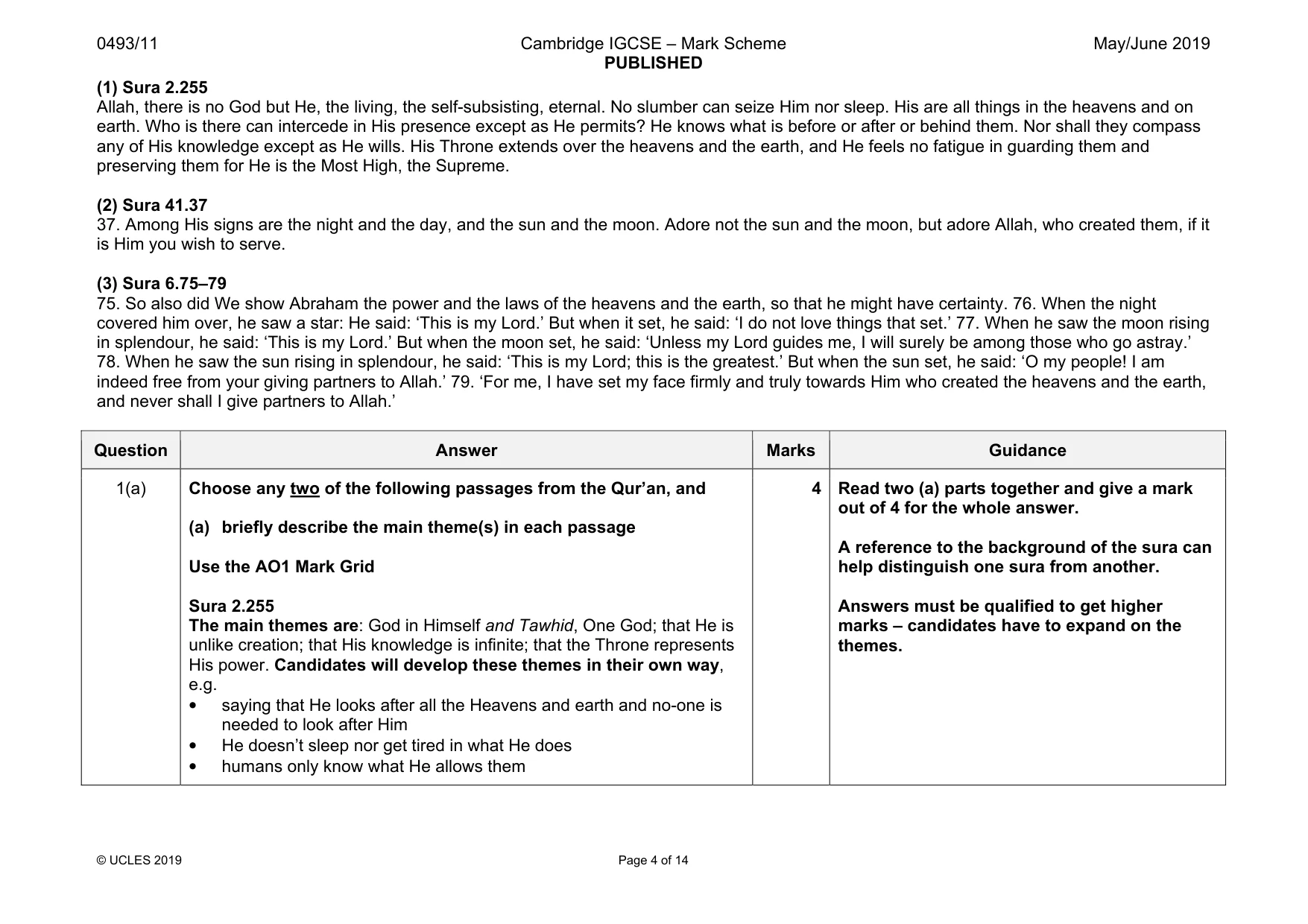 Mark scheme, page 4 of 14