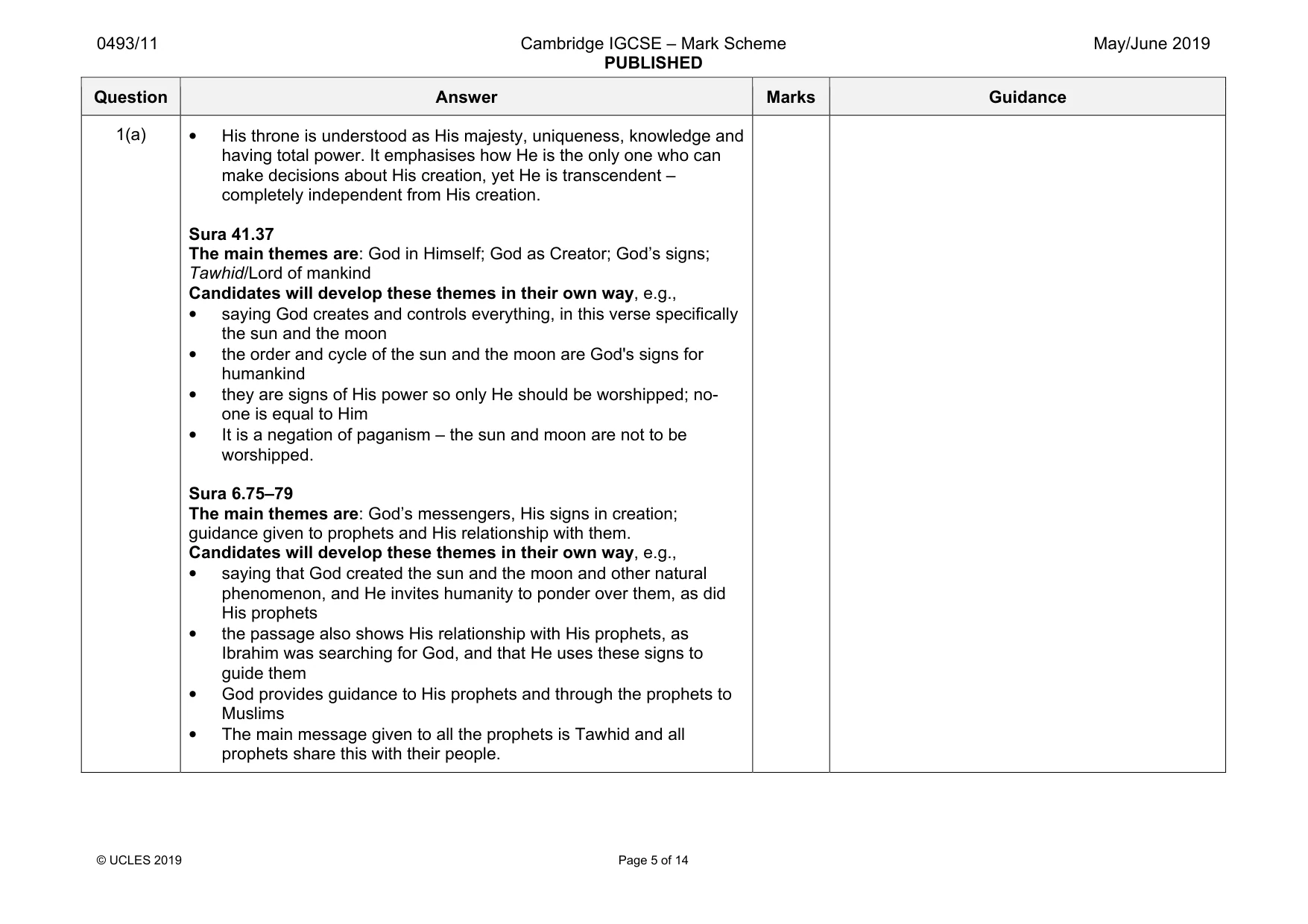 Mark scheme, page 5 of 14