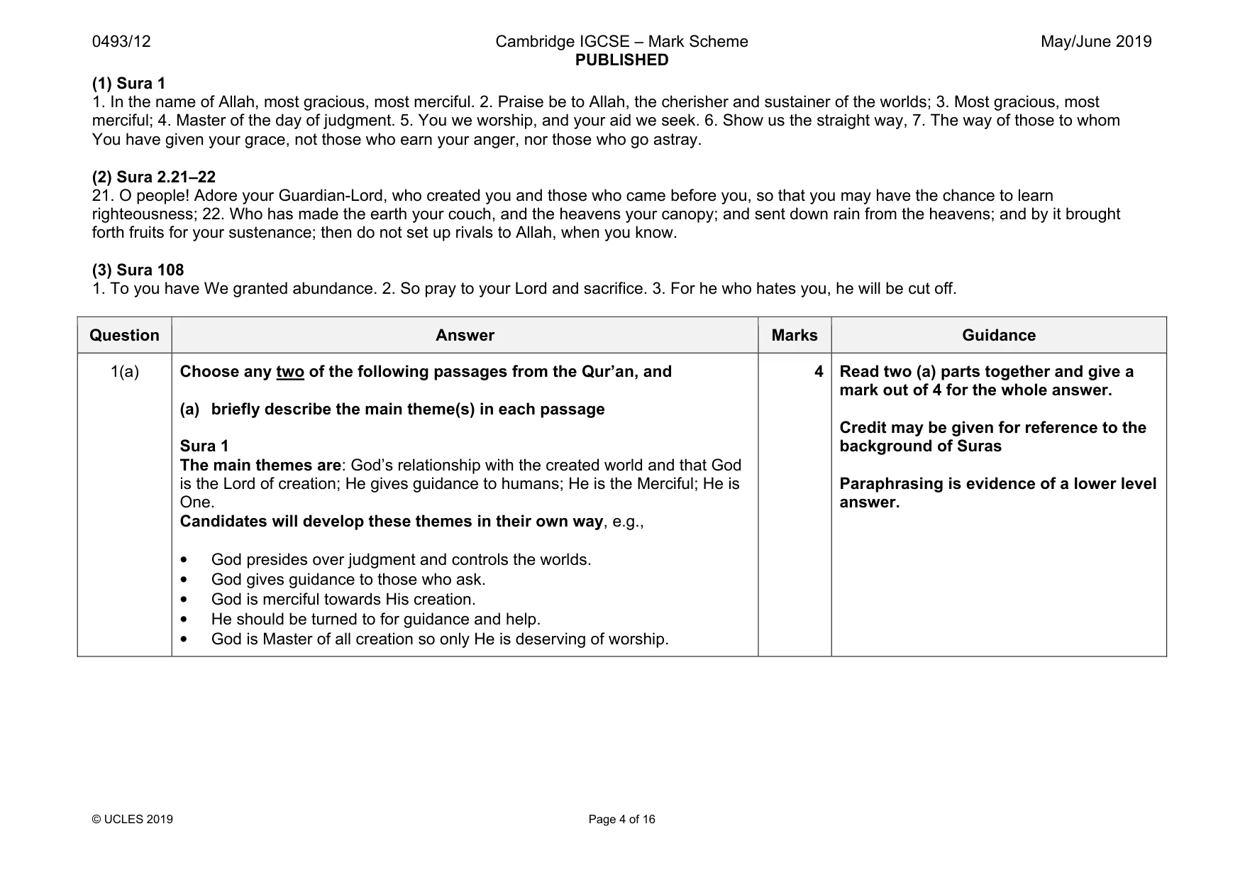 Mark scheme, page 4 of 16
