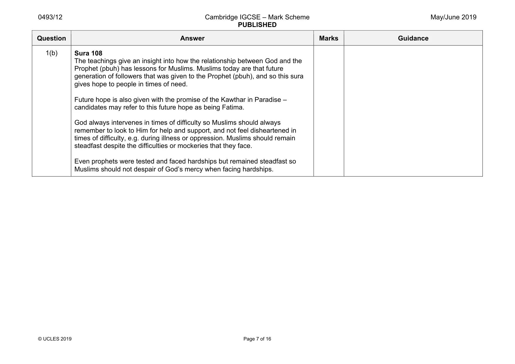 Mark scheme, page 7 of 16