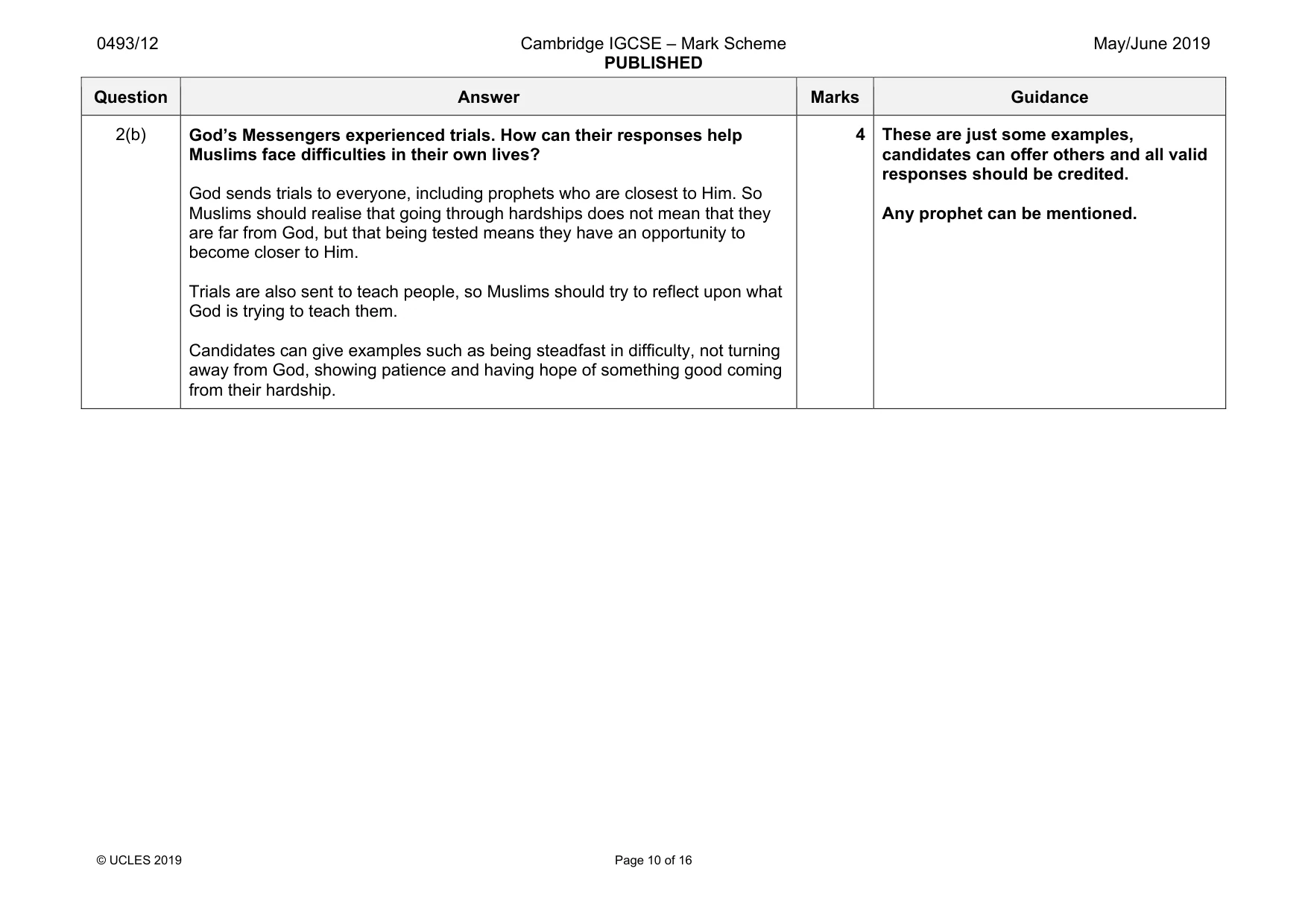 Mark scheme, page 10 of 16