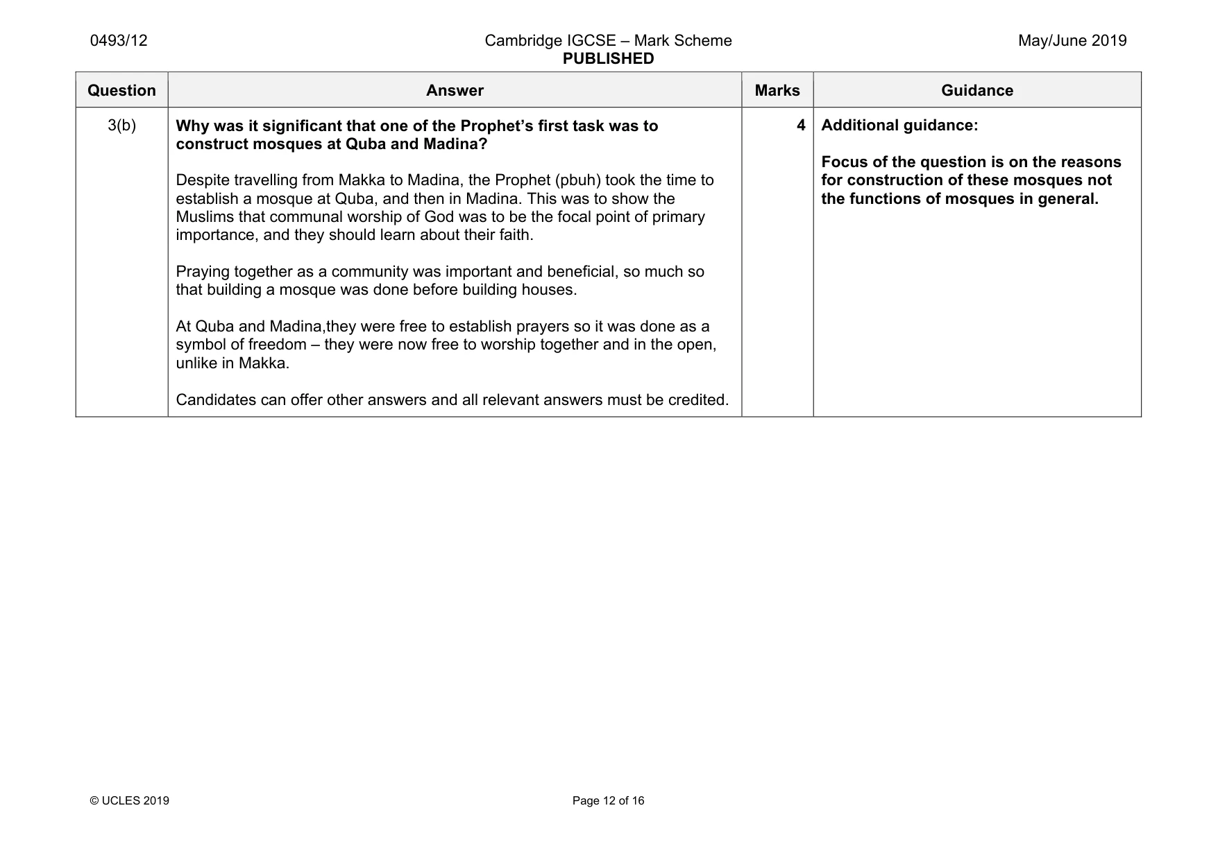 Mark scheme, page 12 of 16