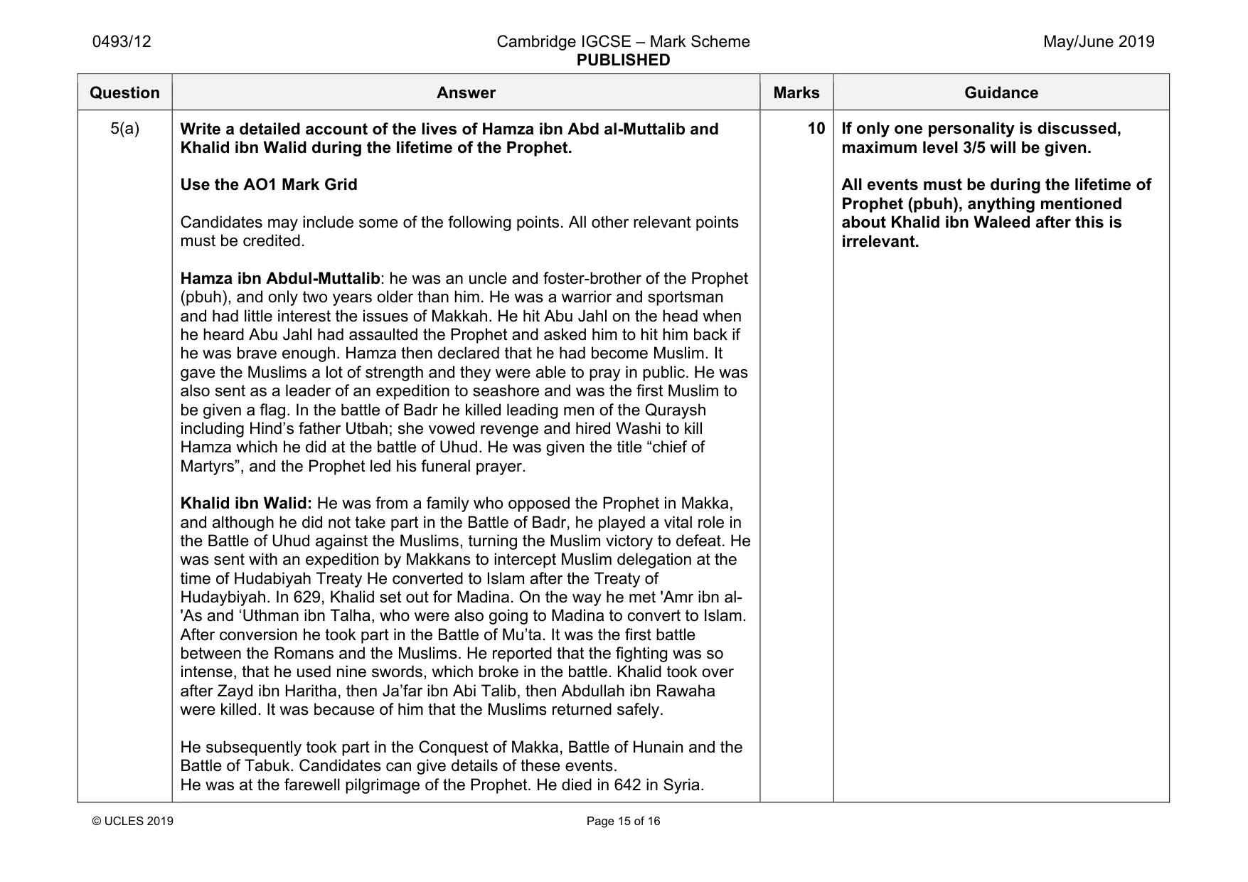 Mark scheme, page 15 of 16