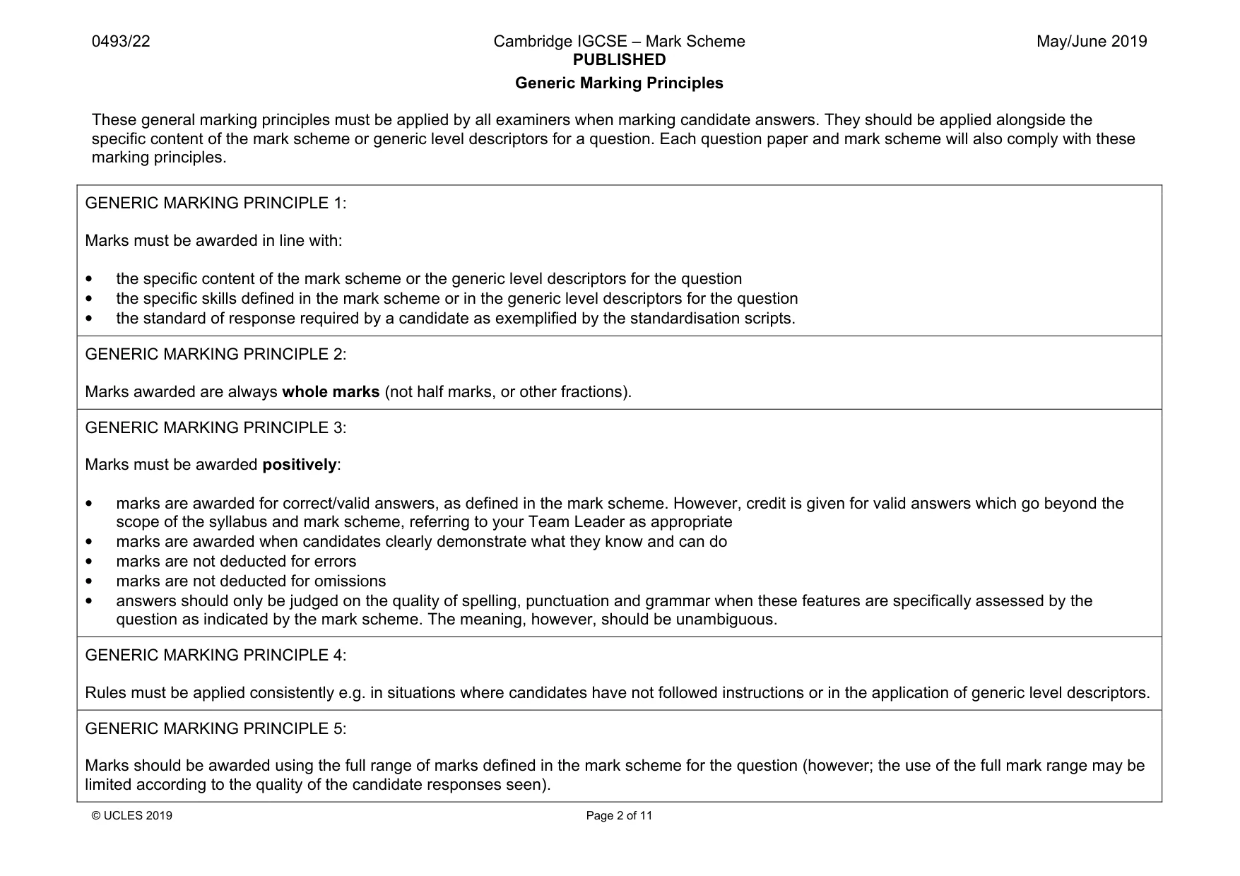 Mark scheme, page 2 of 11