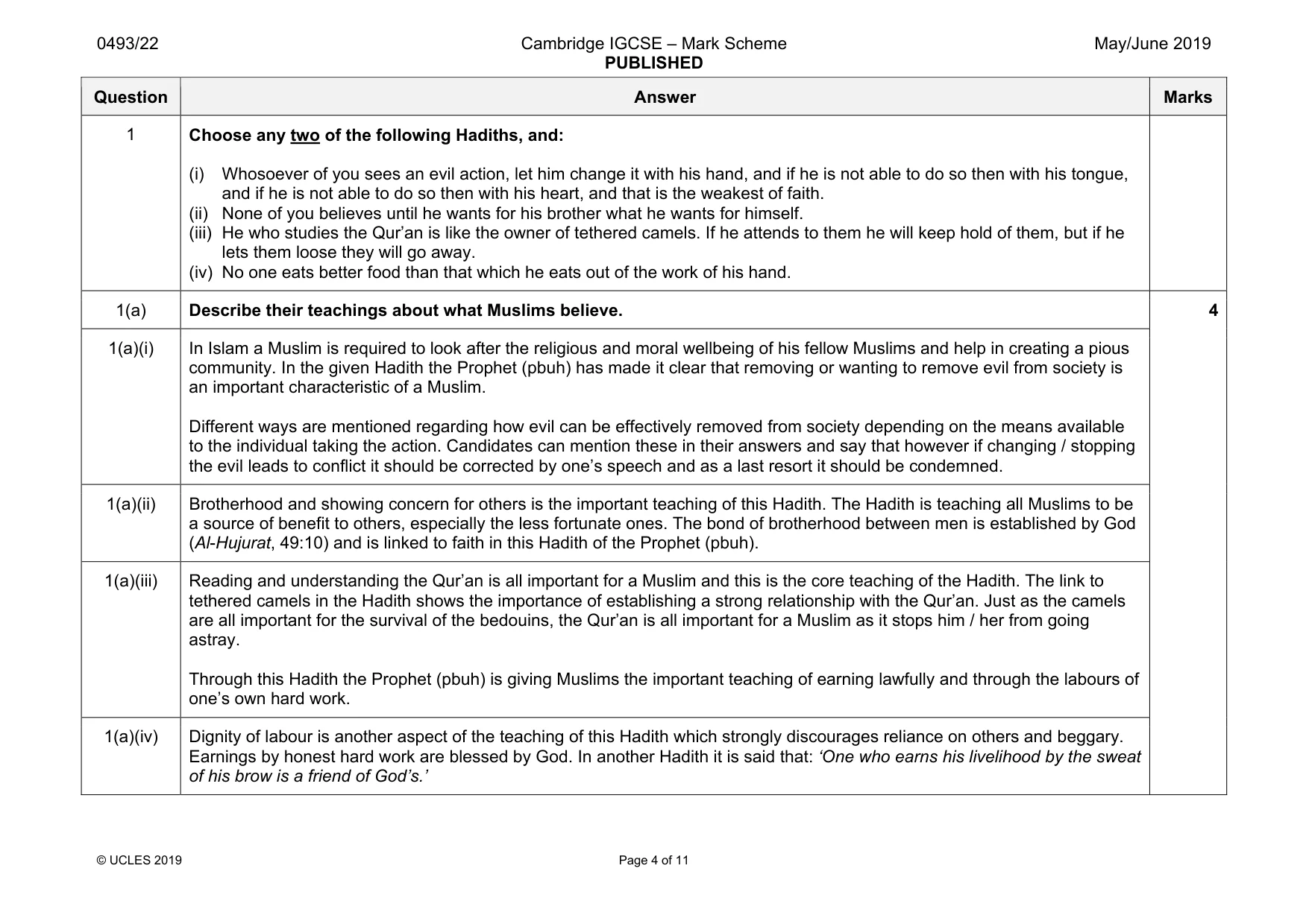 Mark scheme, page 4 of 11