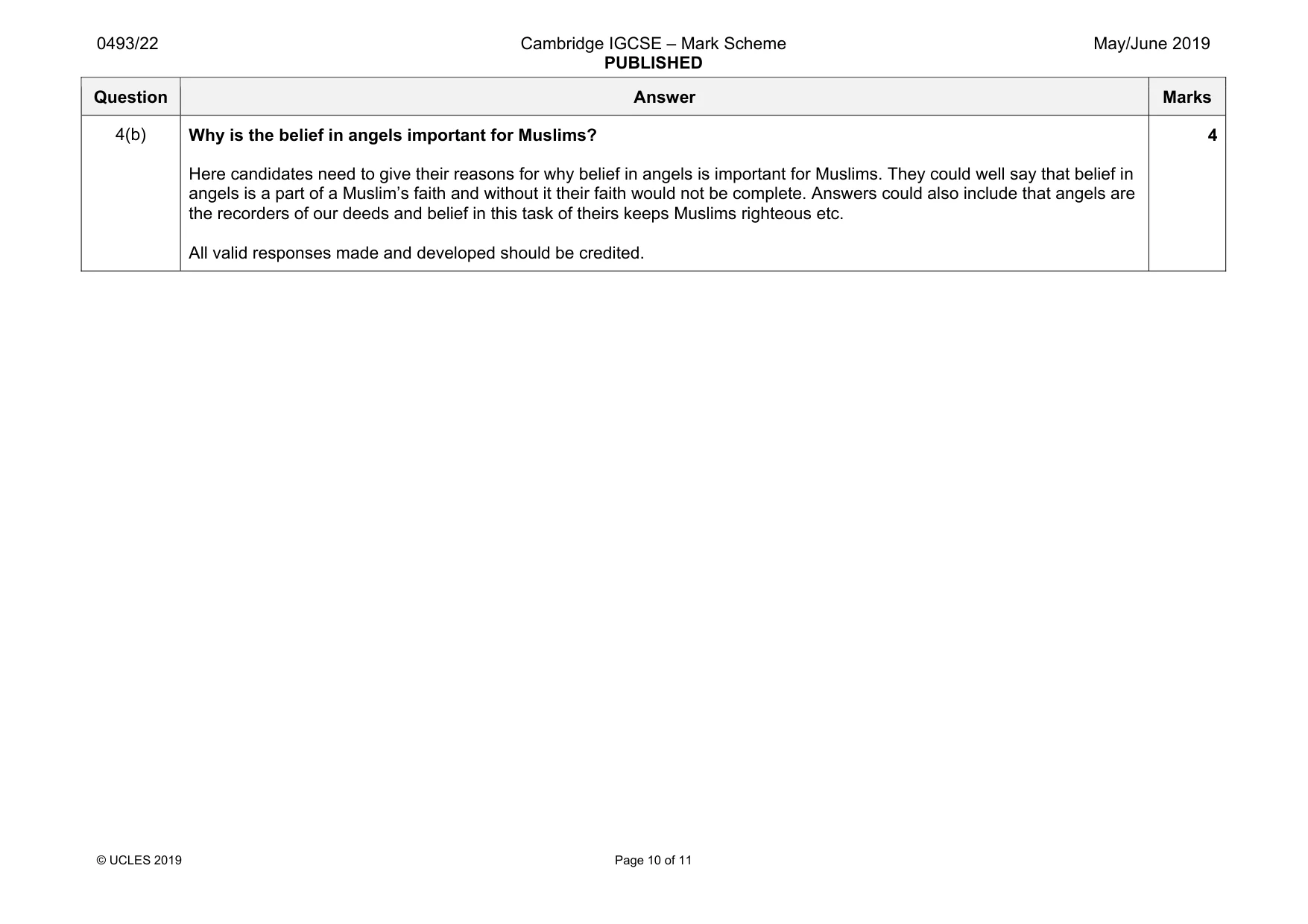 Mark scheme, page 10 of 11