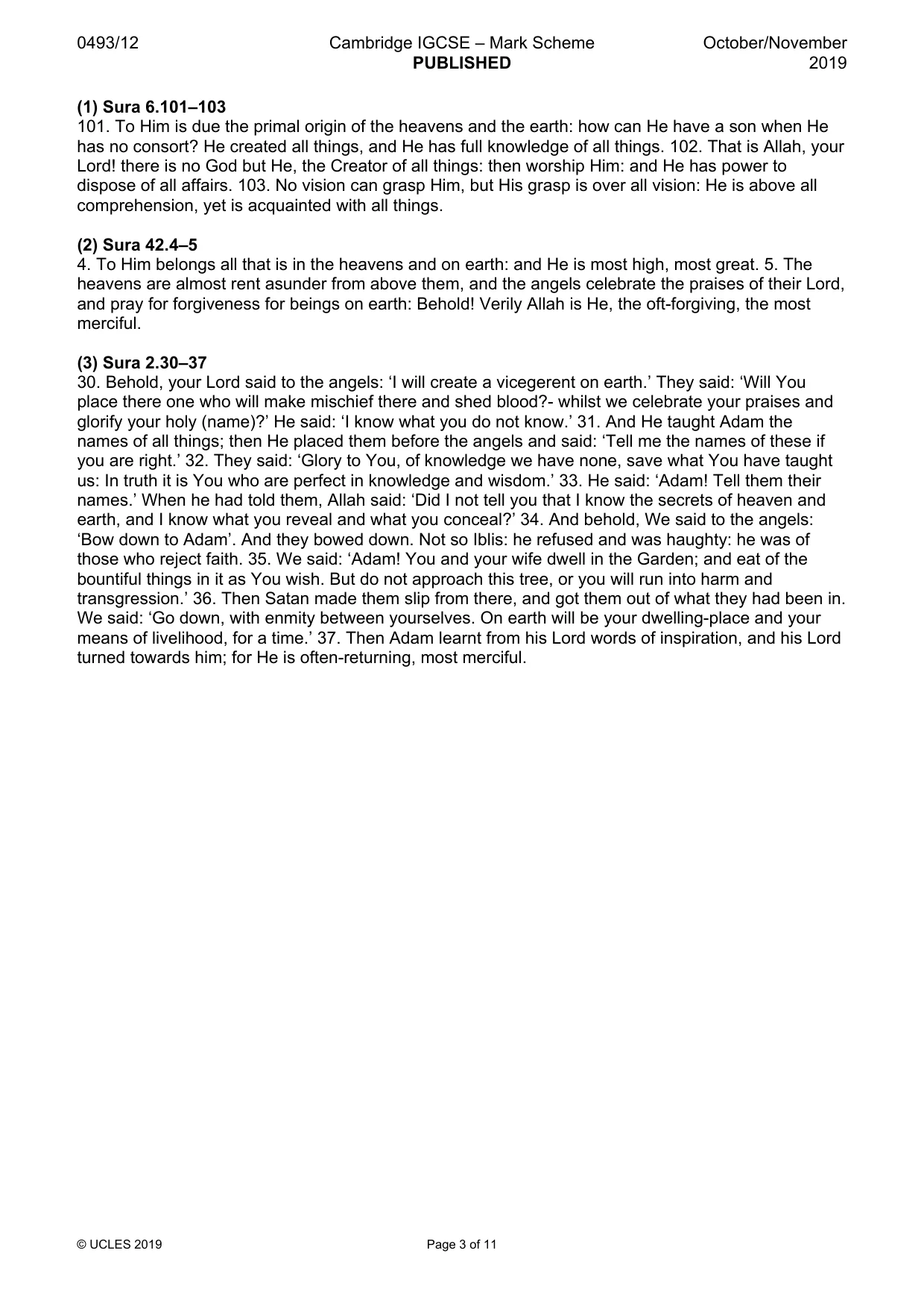 Mark scheme, page 3 of 11