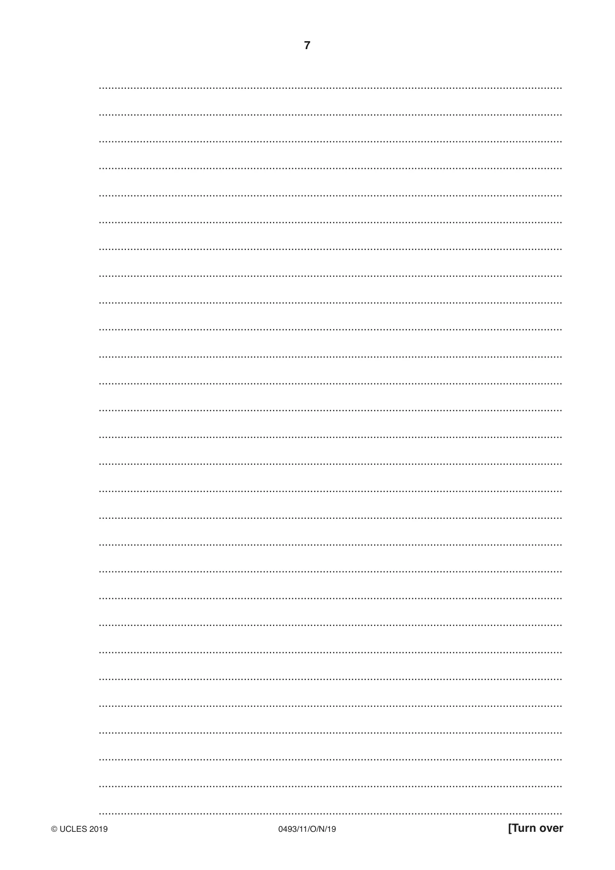Cambridge IGCSE Islamiyat 0493 2019 Oct/Nov Paper 1 · Variant 1 question paper, page 7 of 20