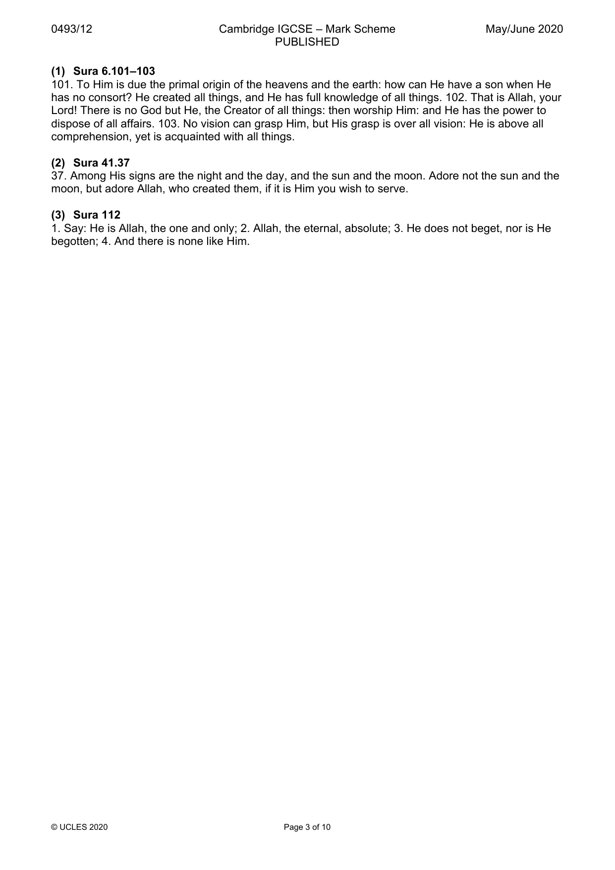 Mark scheme, page 3 of 10