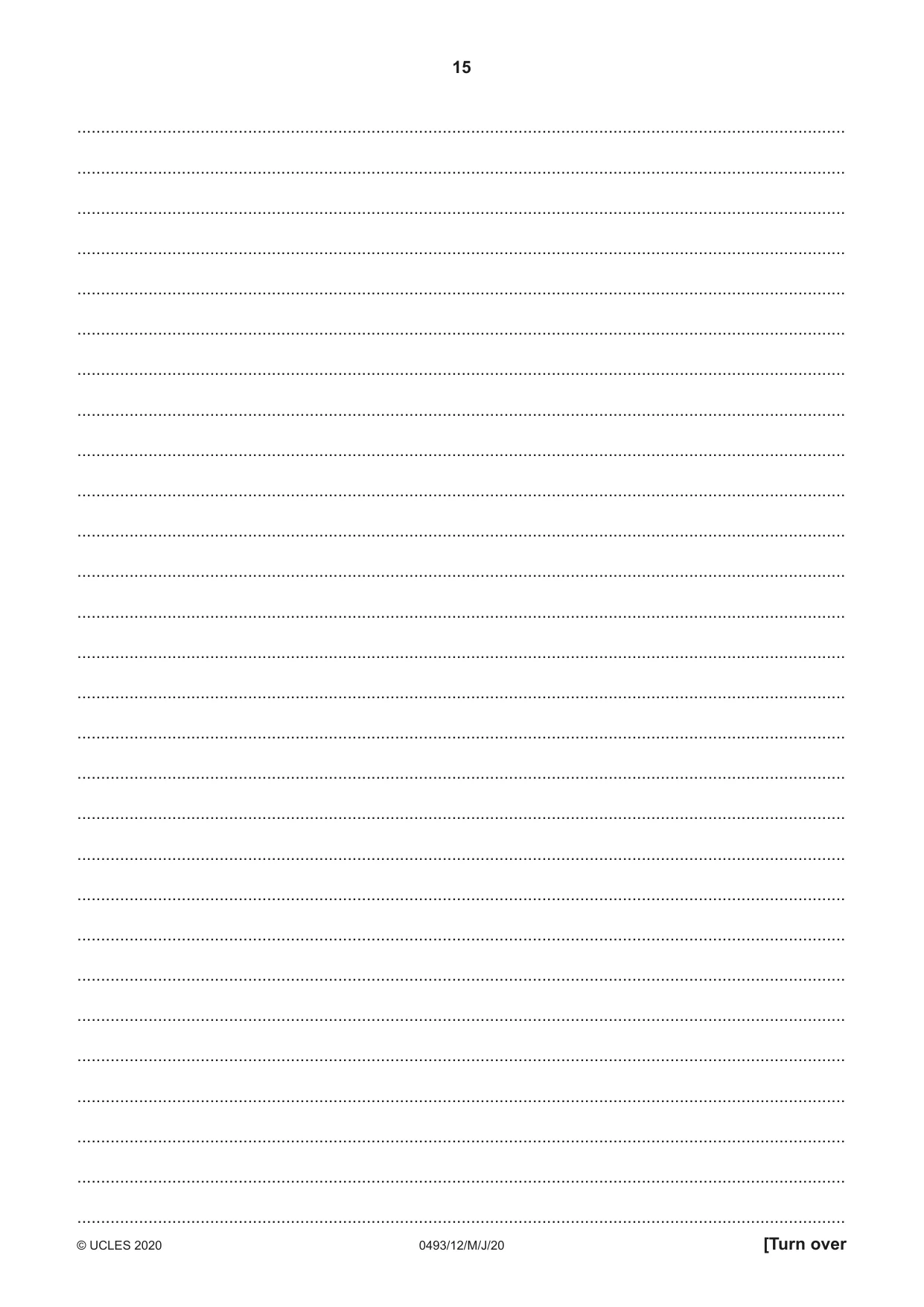 Cambridge IGCSE Islamiyat 0493 2020 May/June Paper 1 · Variant 2 question paper, page 15 of 16