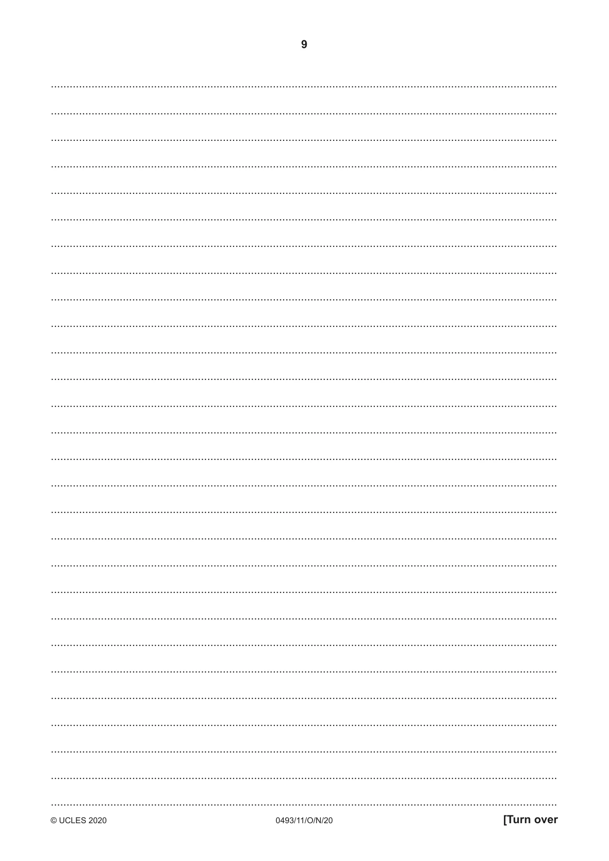 Cambridge IGCSE Islamiyat 0493 2020 Oct/Nov Paper 1 · Variant 1 question paper, page 9 of 16