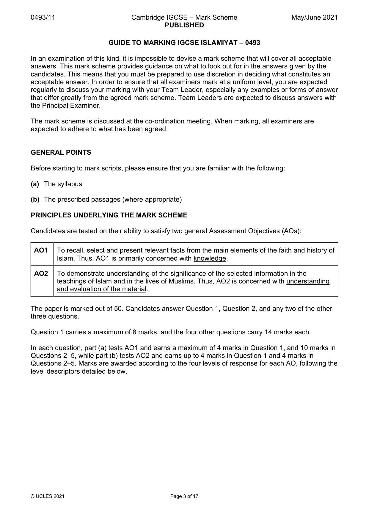 Mark scheme, page 3 of 17