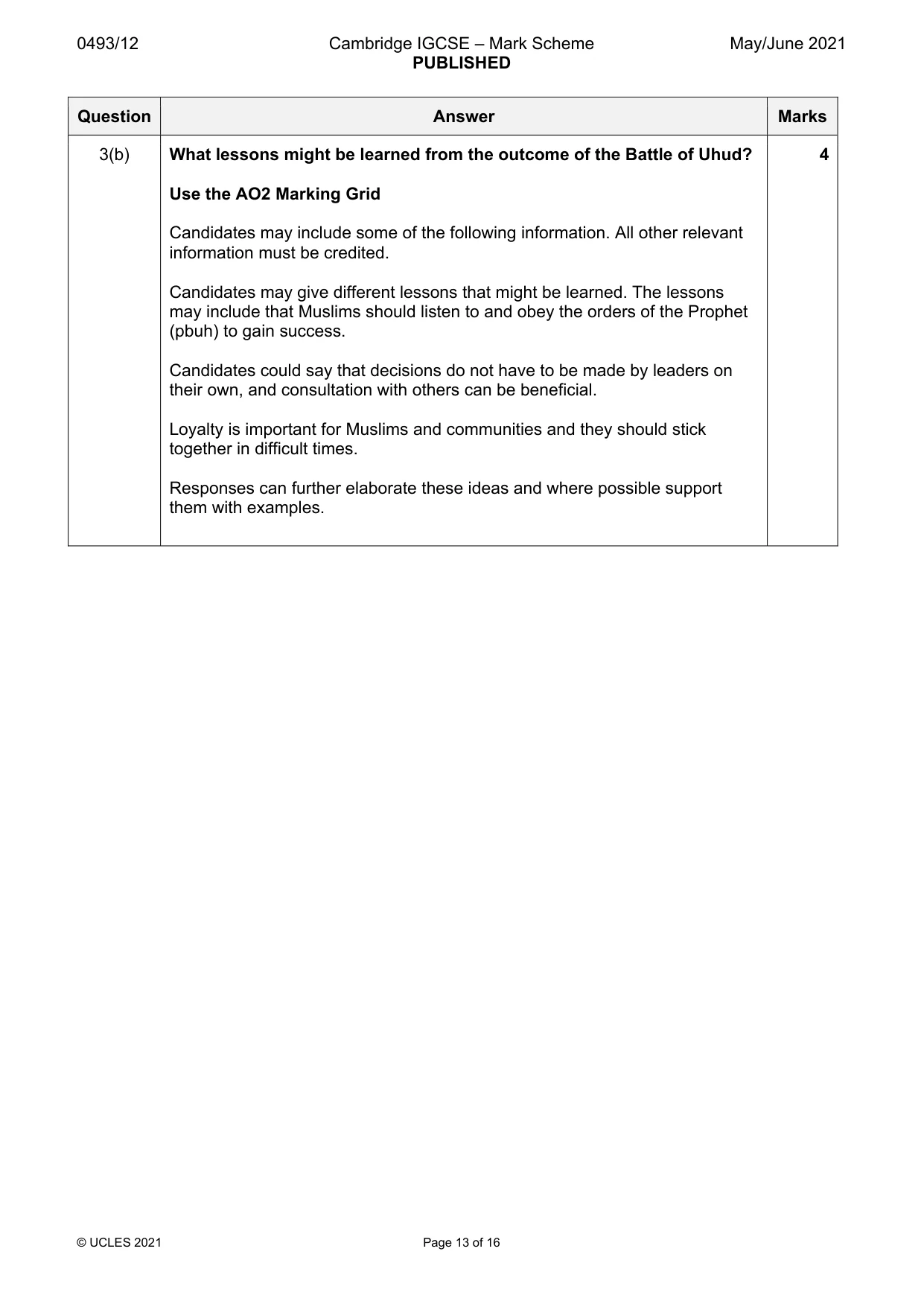 Mark scheme, page 13 of 16