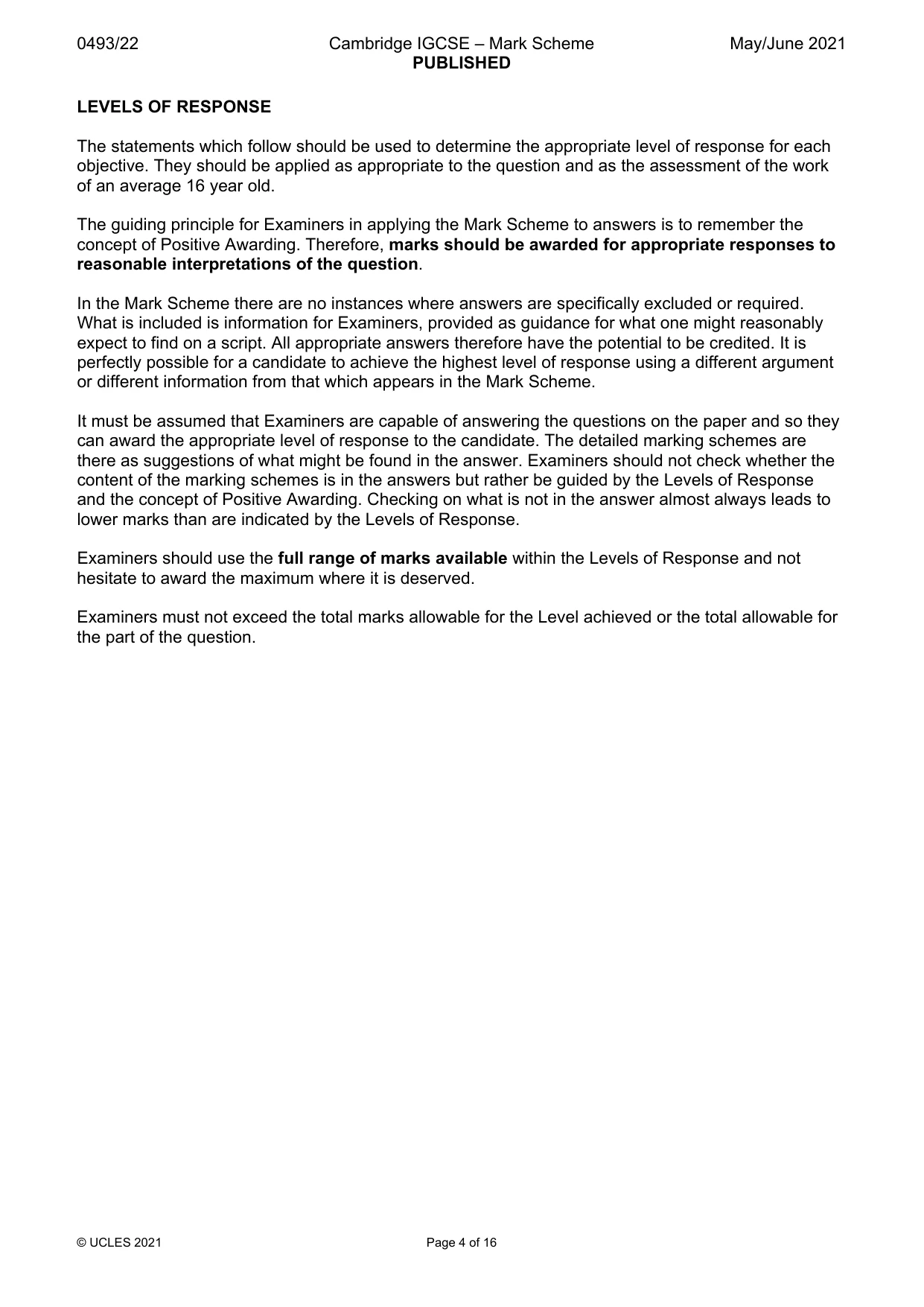 Mark scheme, page 4 of 16
