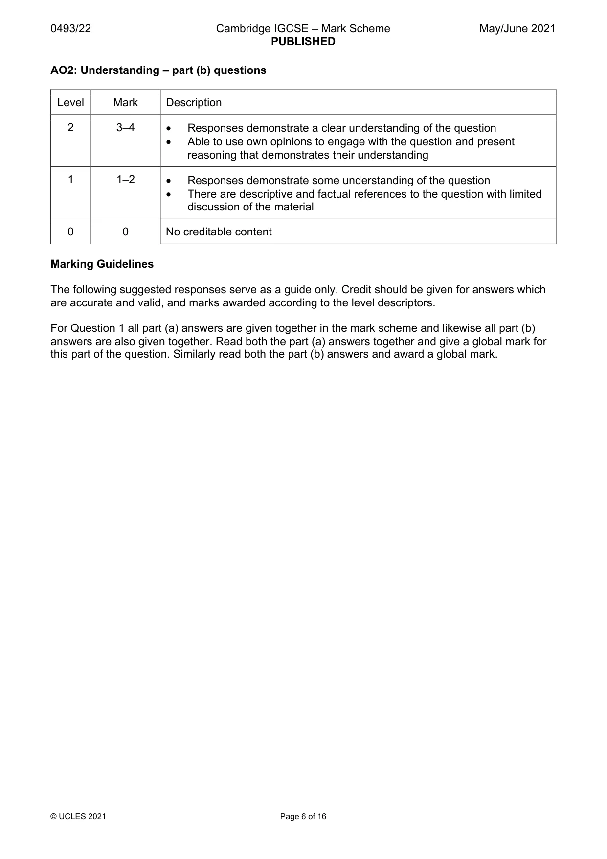 Mark scheme, page 6 of 16