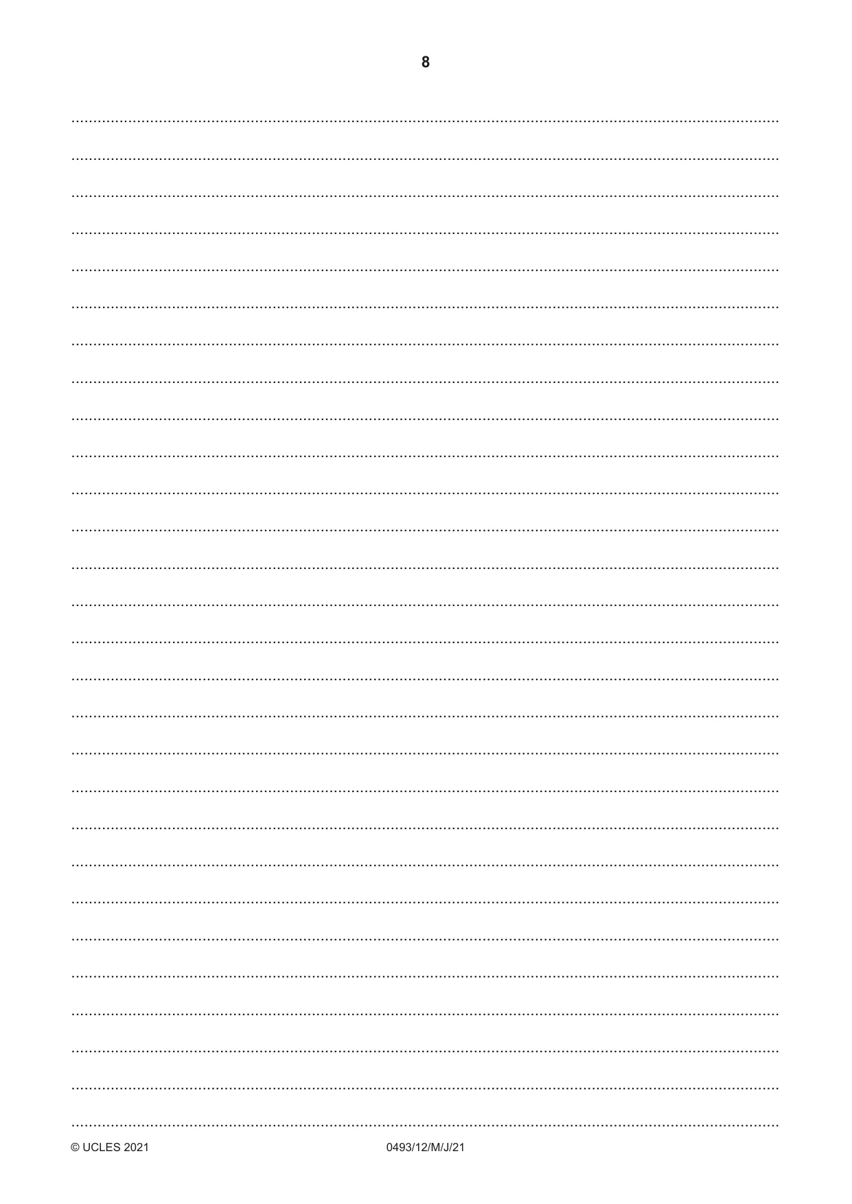 Cambridge IGCSE Islamiyat 0493 2021 May/June Paper 1 · Variant 2 question paper, page 8 of 20