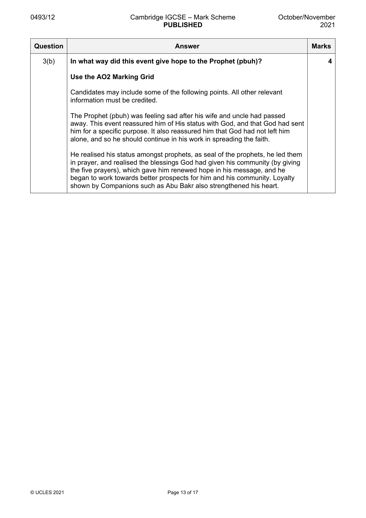 Mark scheme, page 13 of 17