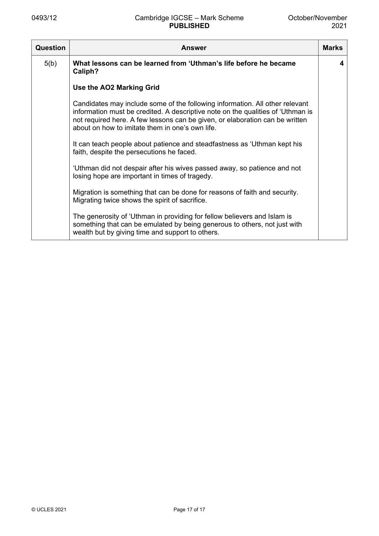 Mark scheme, page 17 of 17