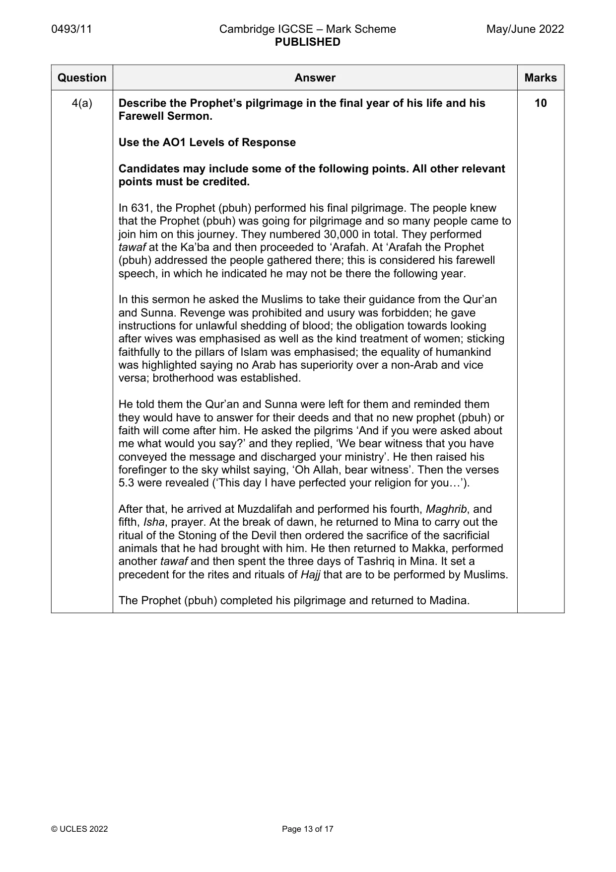 Mark scheme, page 13 of 17