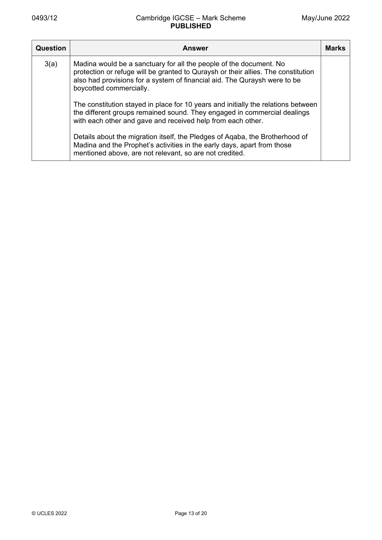 Mark scheme, page 13 of 20