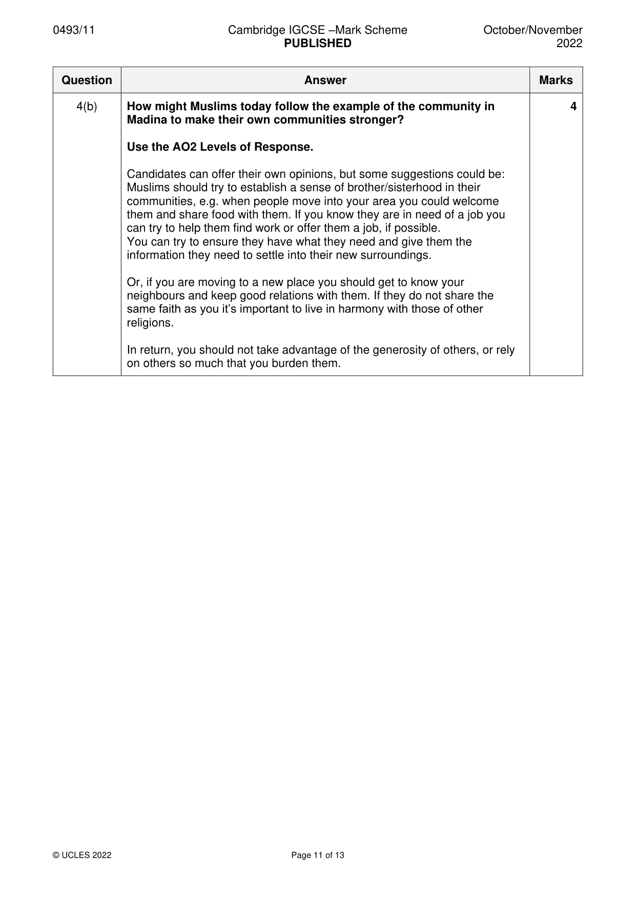 Mark scheme, page 11 of 13