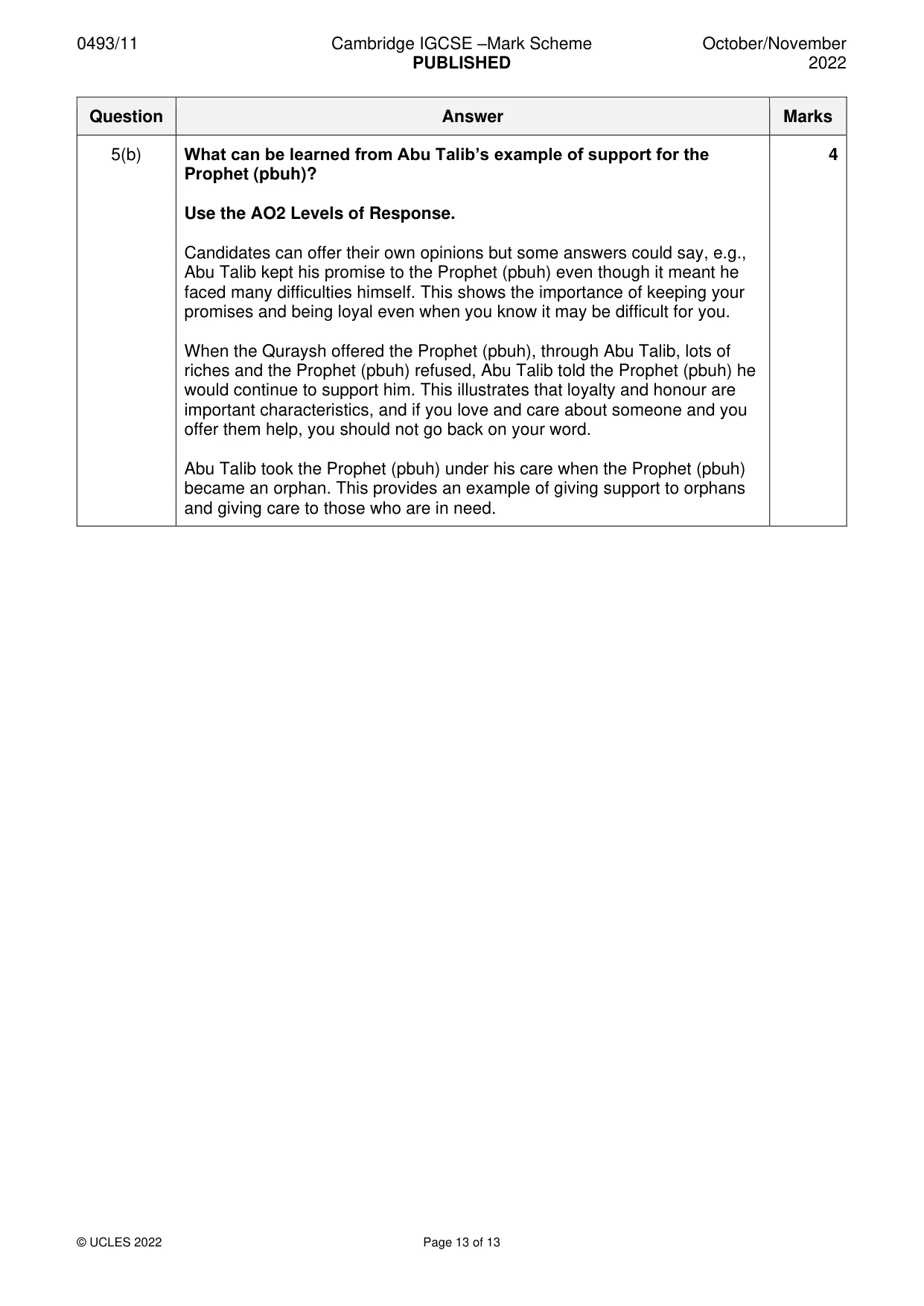Mark scheme, page 13 of 13