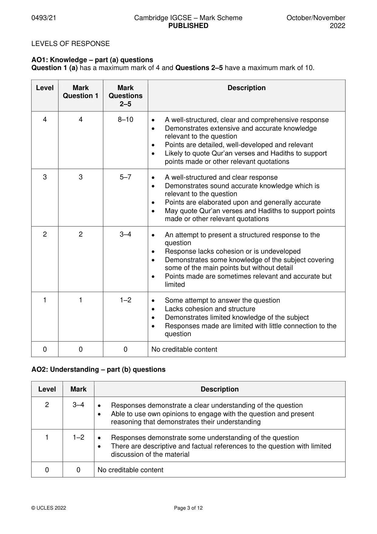 Mark scheme, page 3 of 12