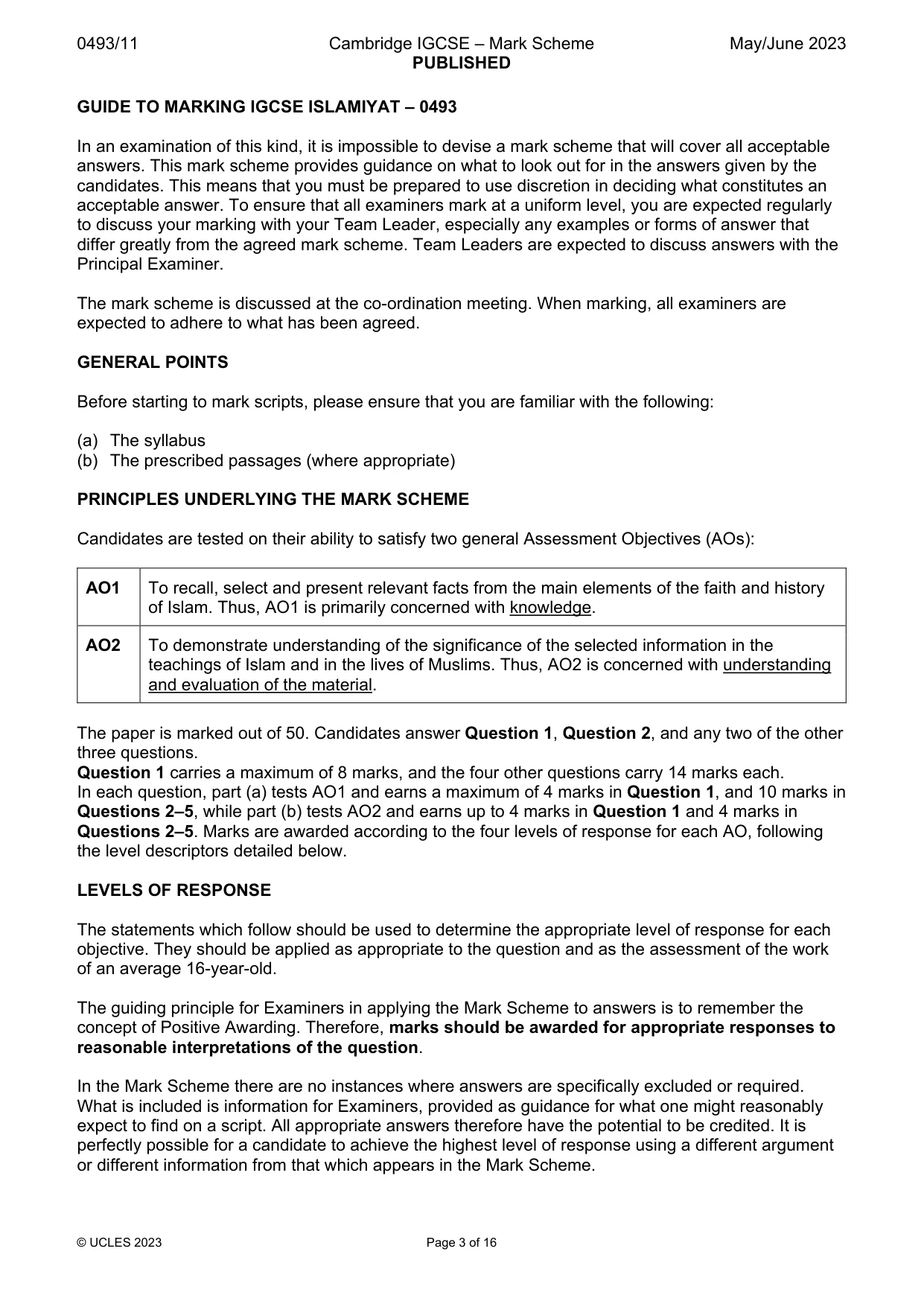 Mark scheme, page 3 of 16