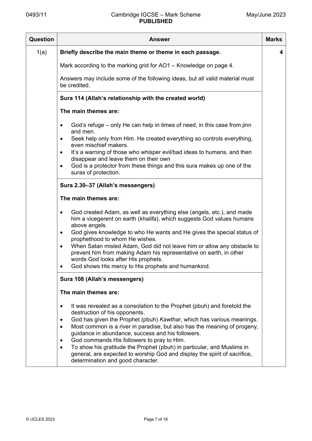 Mark scheme, page 7 of 16