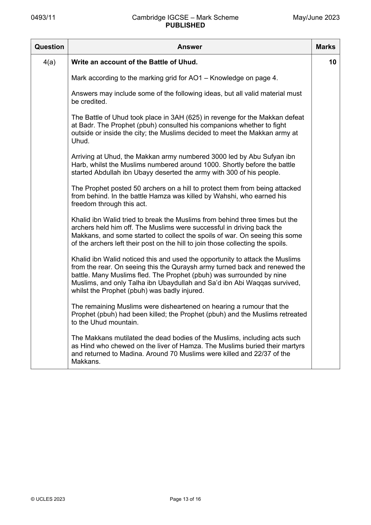 Mark scheme, page 13 of 16