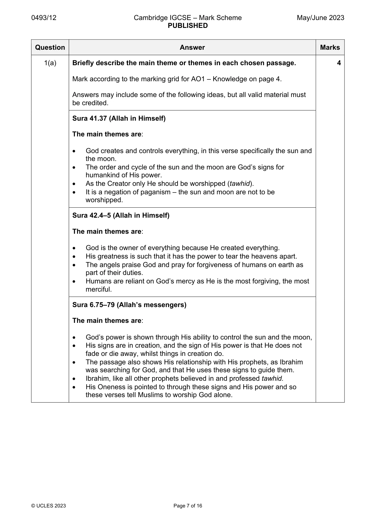 Mark scheme, page 7 of 16