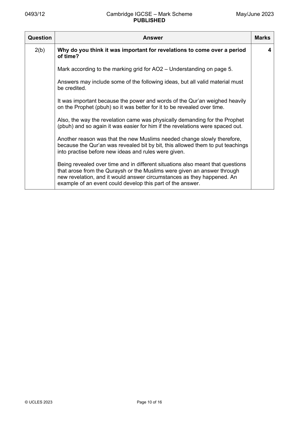 Mark scheme, page 10 of 16