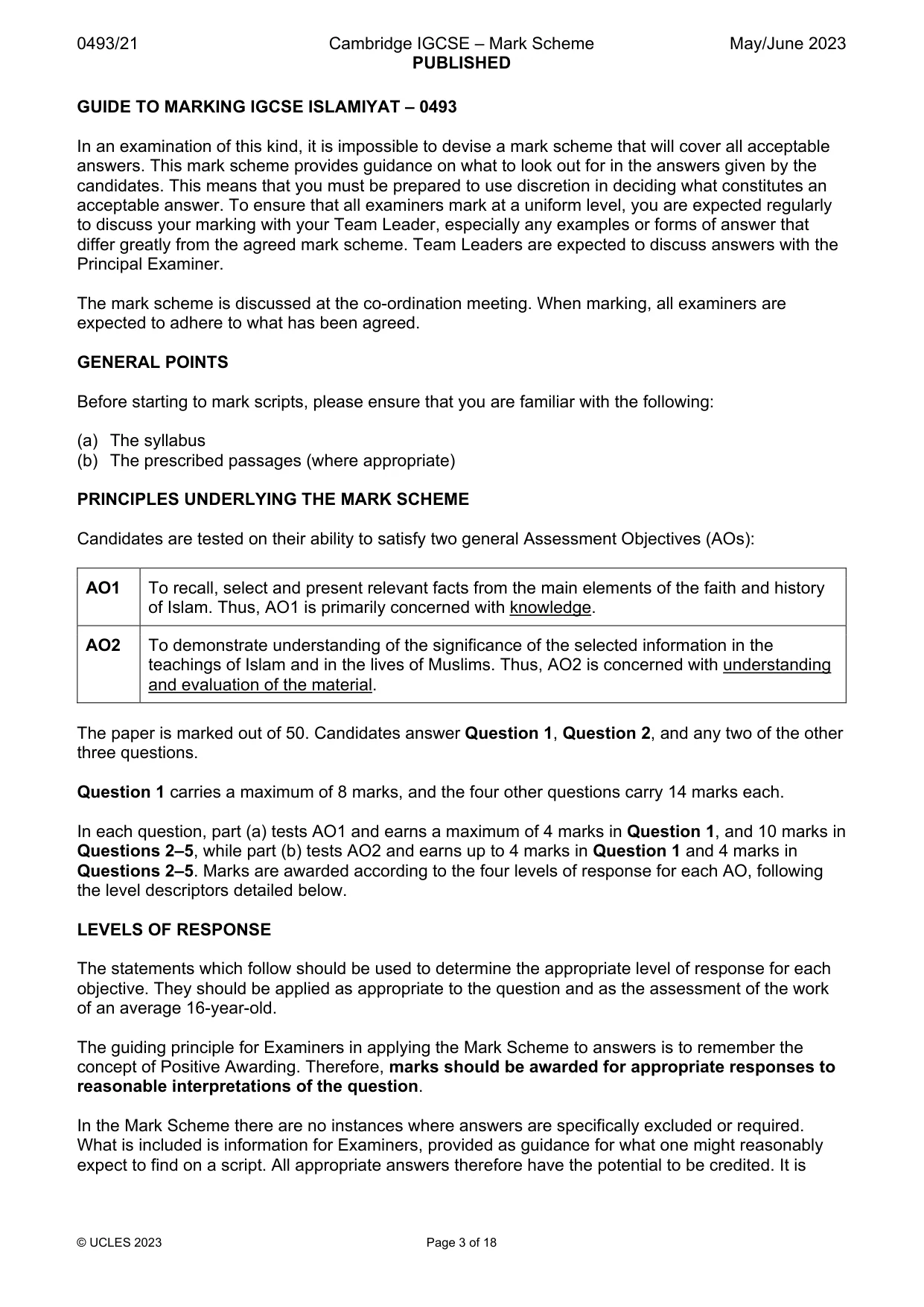 Mark scheme, page 3 of 18