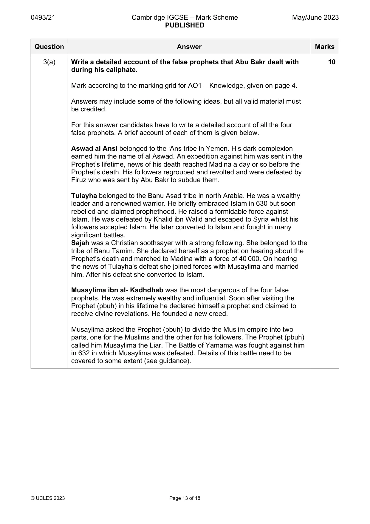 Mark scheme, page 13 of 18