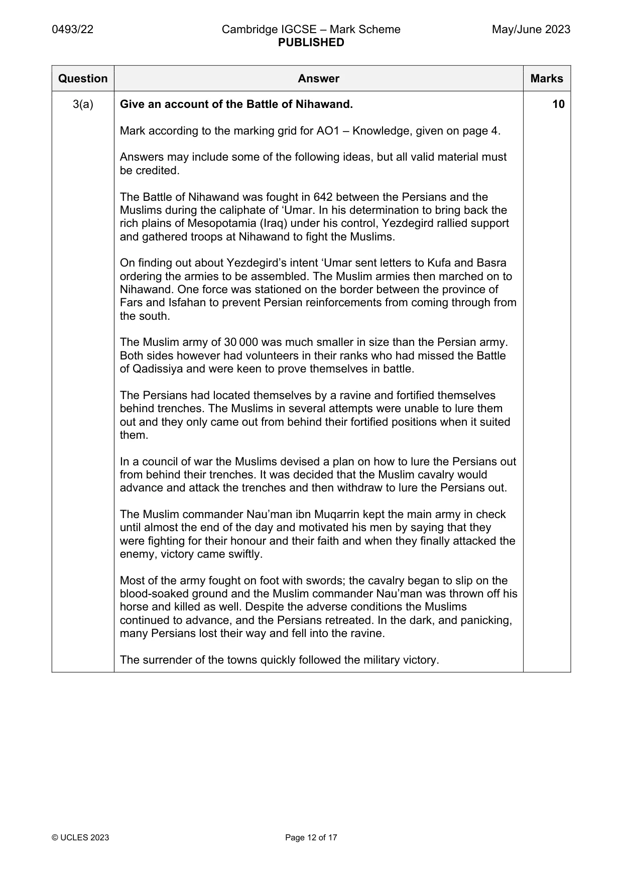 Mark scheme, page 12 of 17
