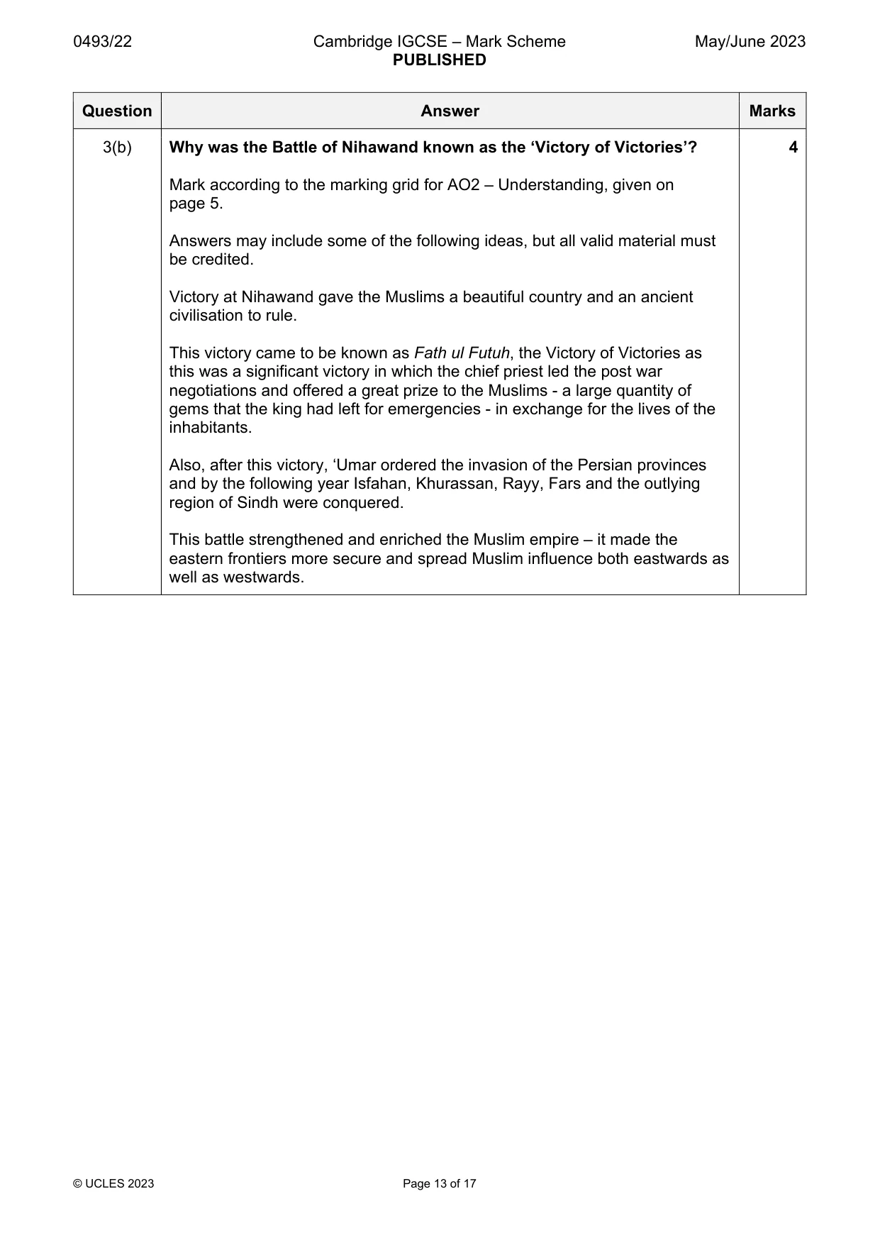 Mark scheme, page 13 of 17