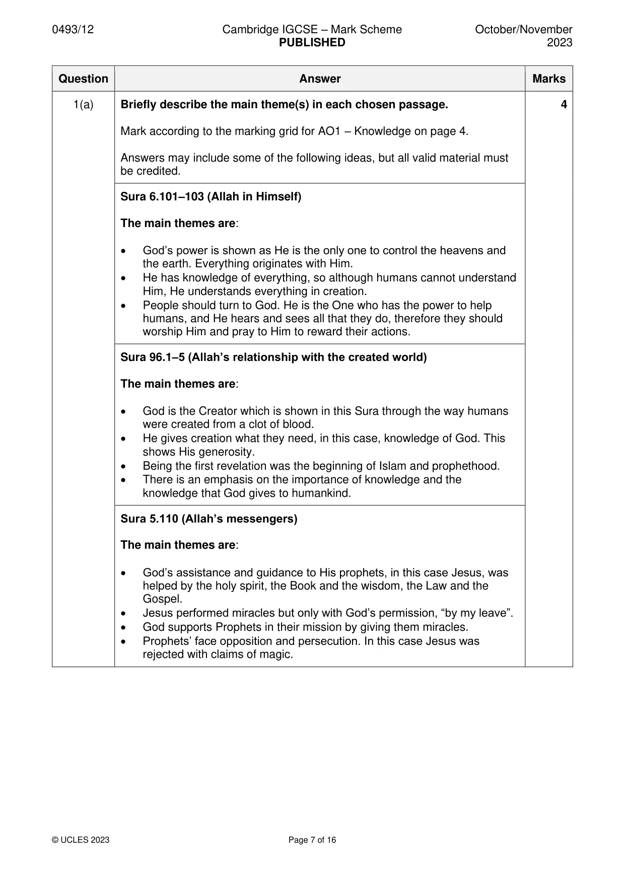 Mark scheme, page 7 of 16