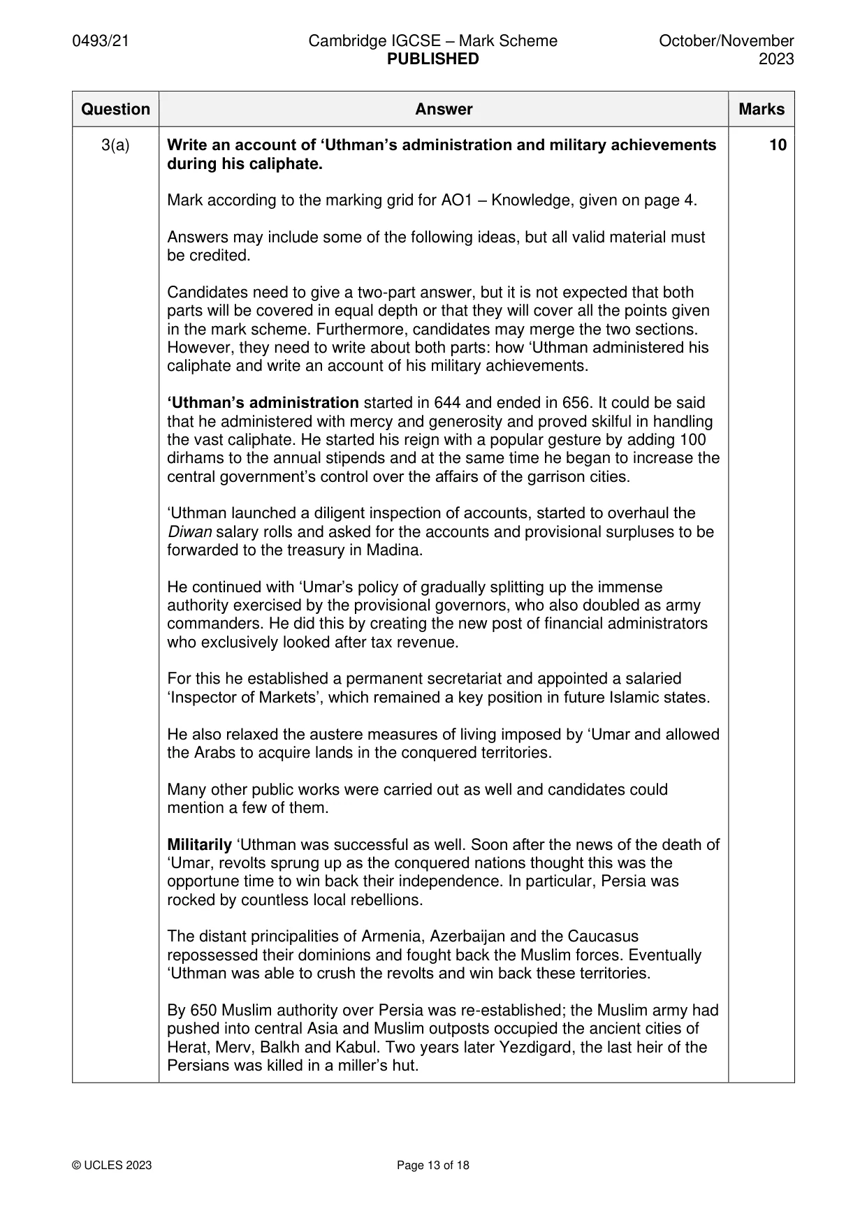 Mark scheme, page 13 of 18