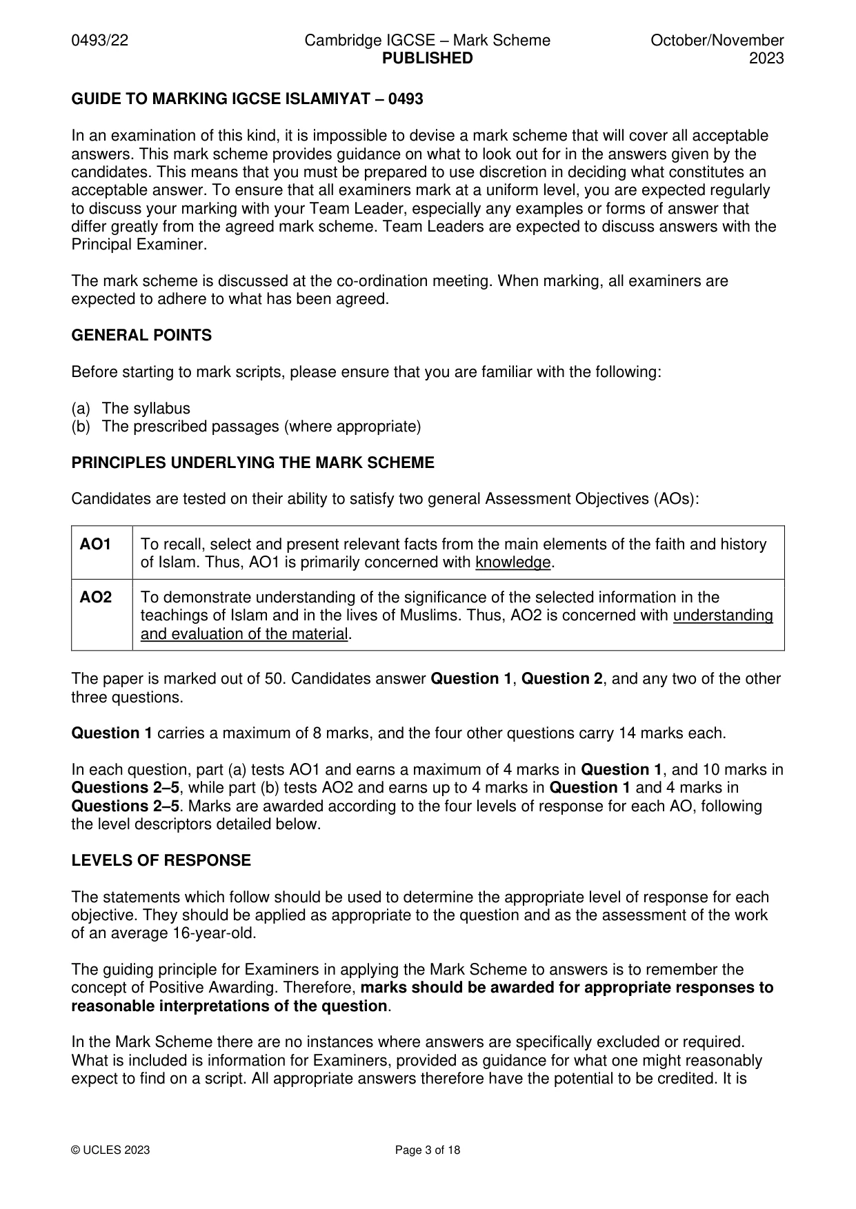 Mark scheme, page 3 of 18