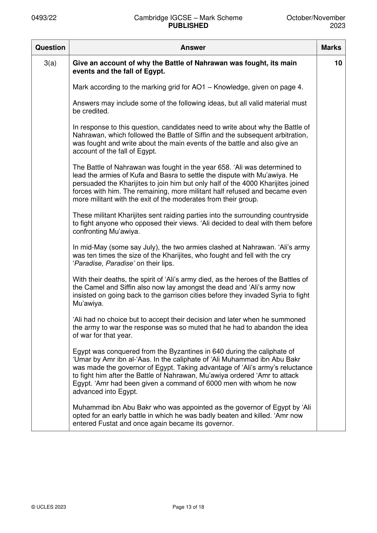 Mark scheme, page 13 of 18