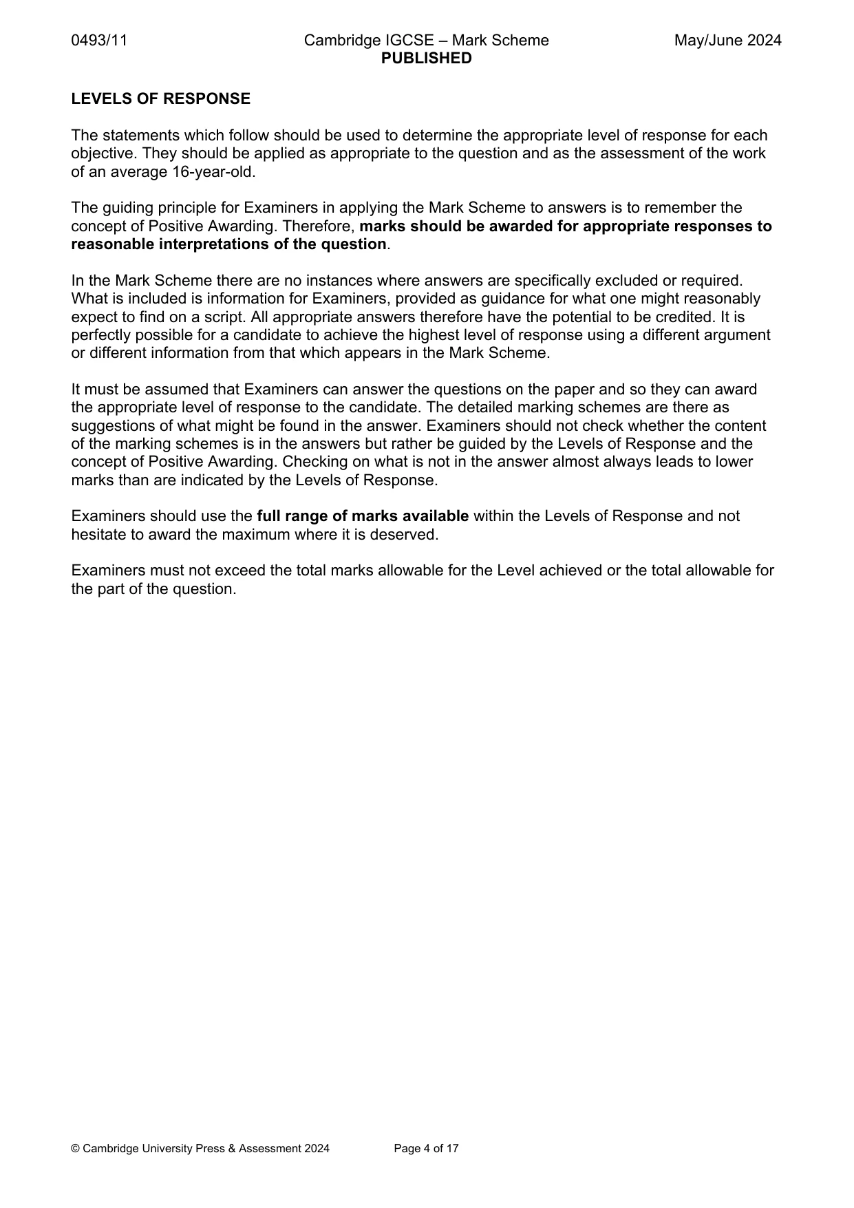 Mark scheme, page 4 of 17